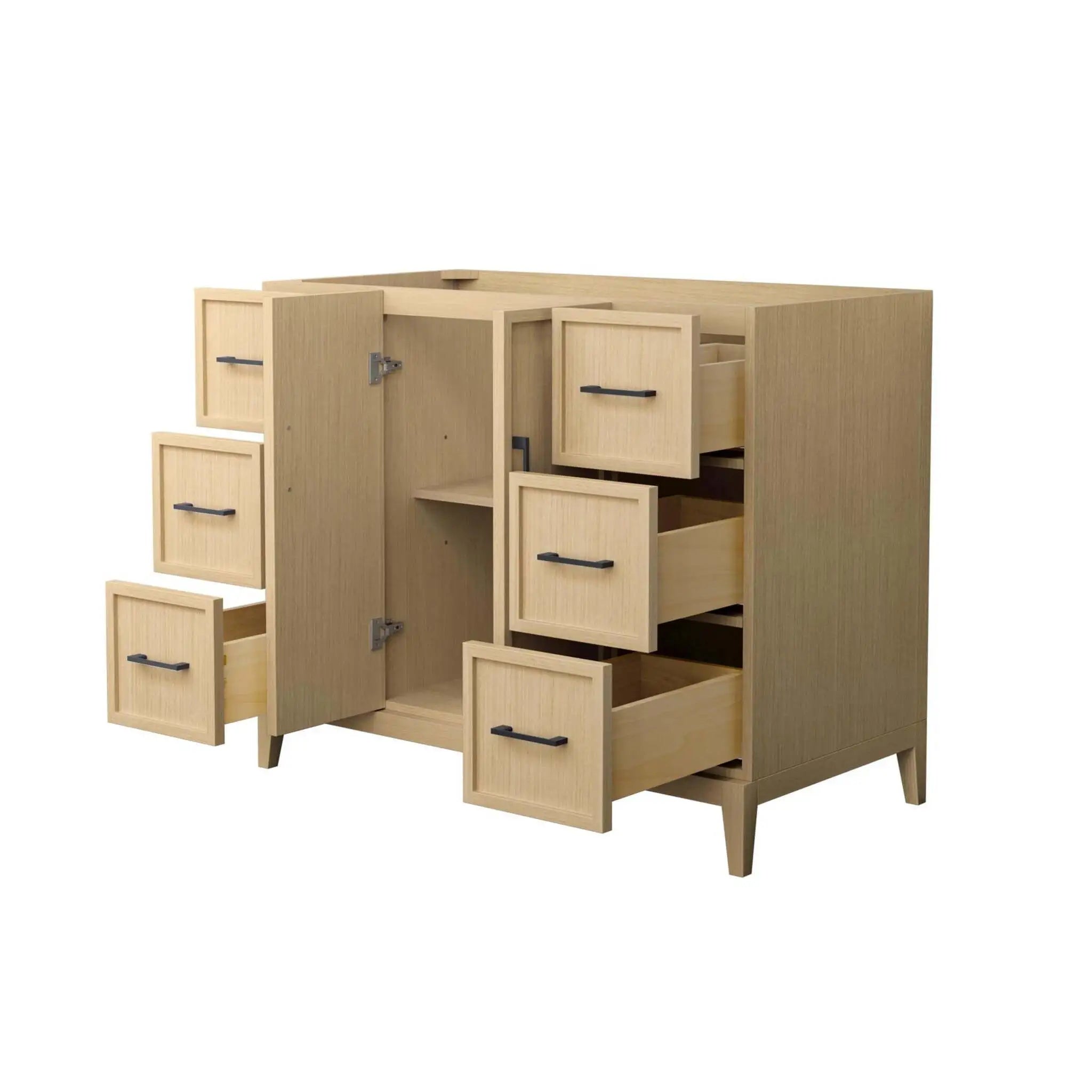 42" Elan Single Bathroom Vanity in White Oak with Matte Black Trim by Wyndham