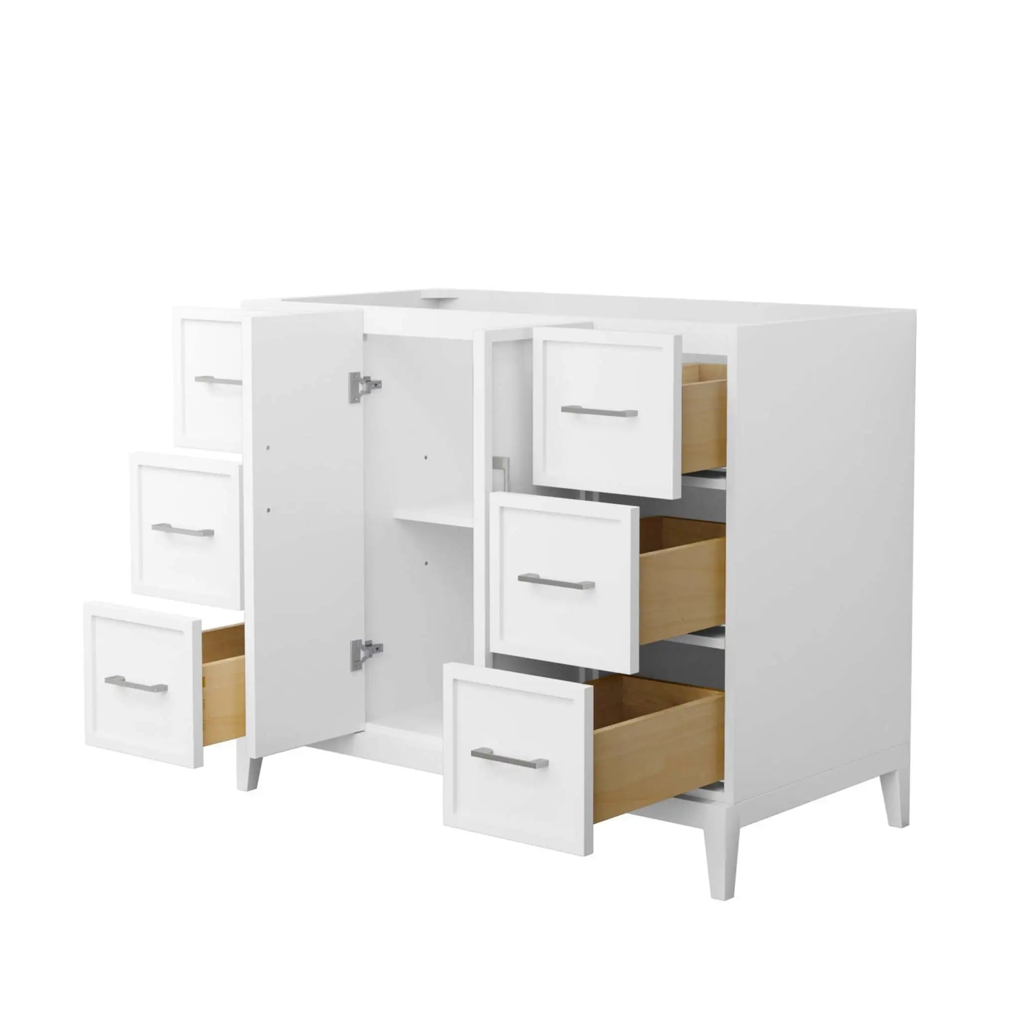 42" Elan Single Bathroom Vanity in White with Brushed Nickel Trim by Wyndham