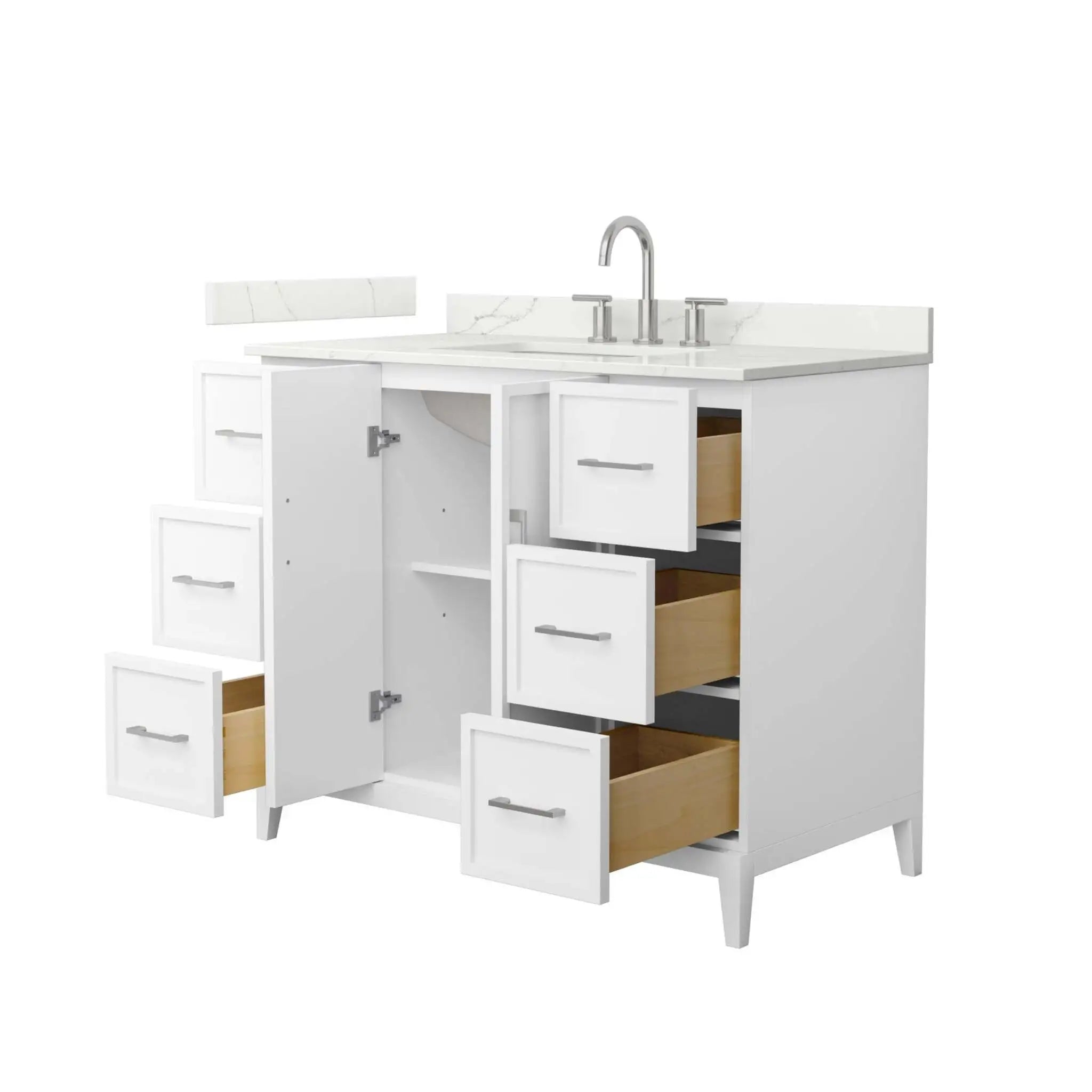 42" Elan Single Bathroom Vanity in White with Brushed Nickel Trim by Wyndham