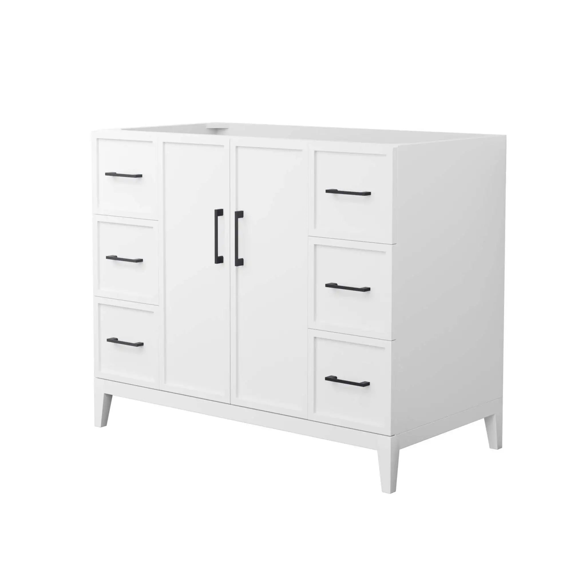 42" Elan Single Bathroom Vanity in White with Matte Black Trim by Wyndham