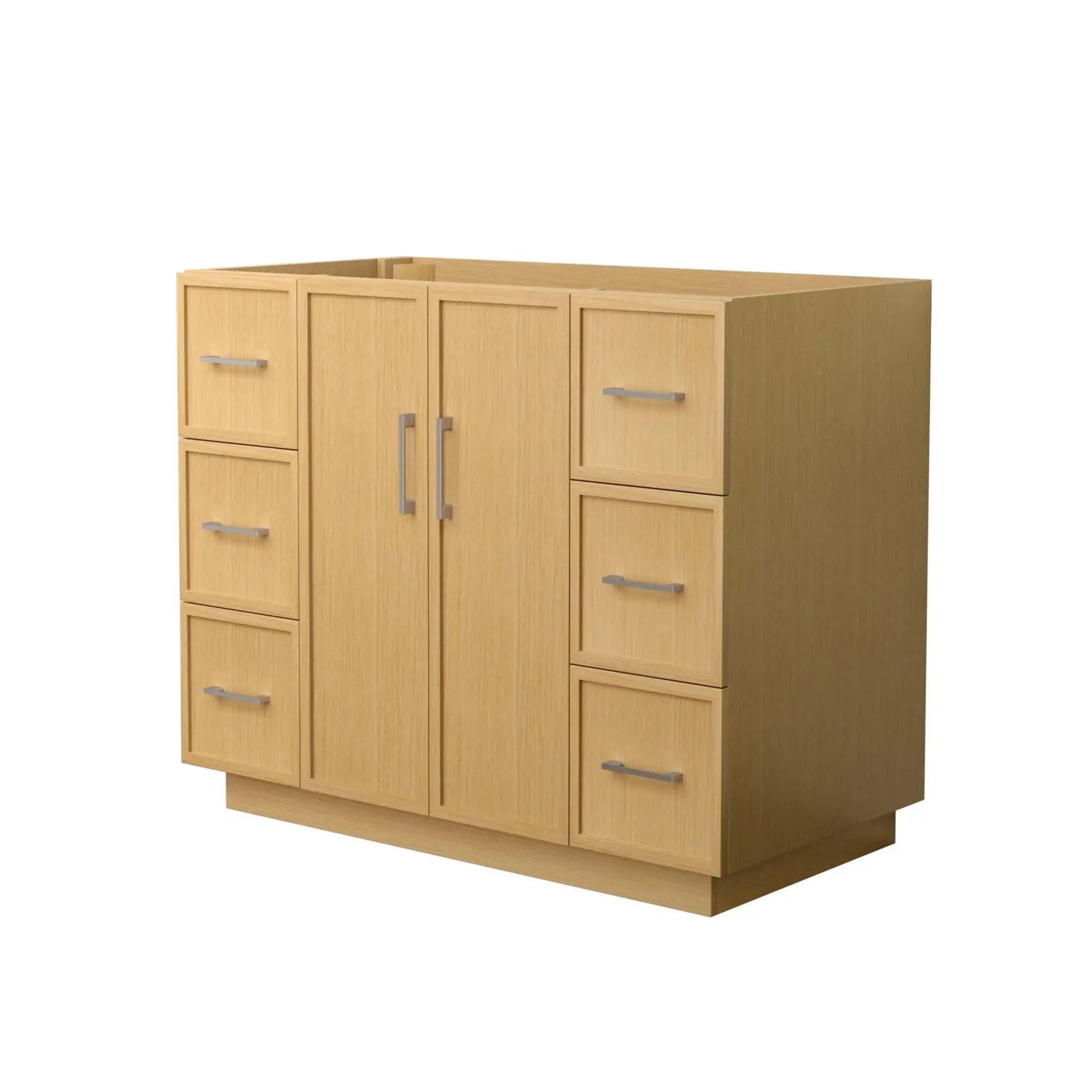 42" Elan TK Elan Single Bathroom Vanity with Toe Kick in Light Oak with Brushed Nickel Trim by Wyndham