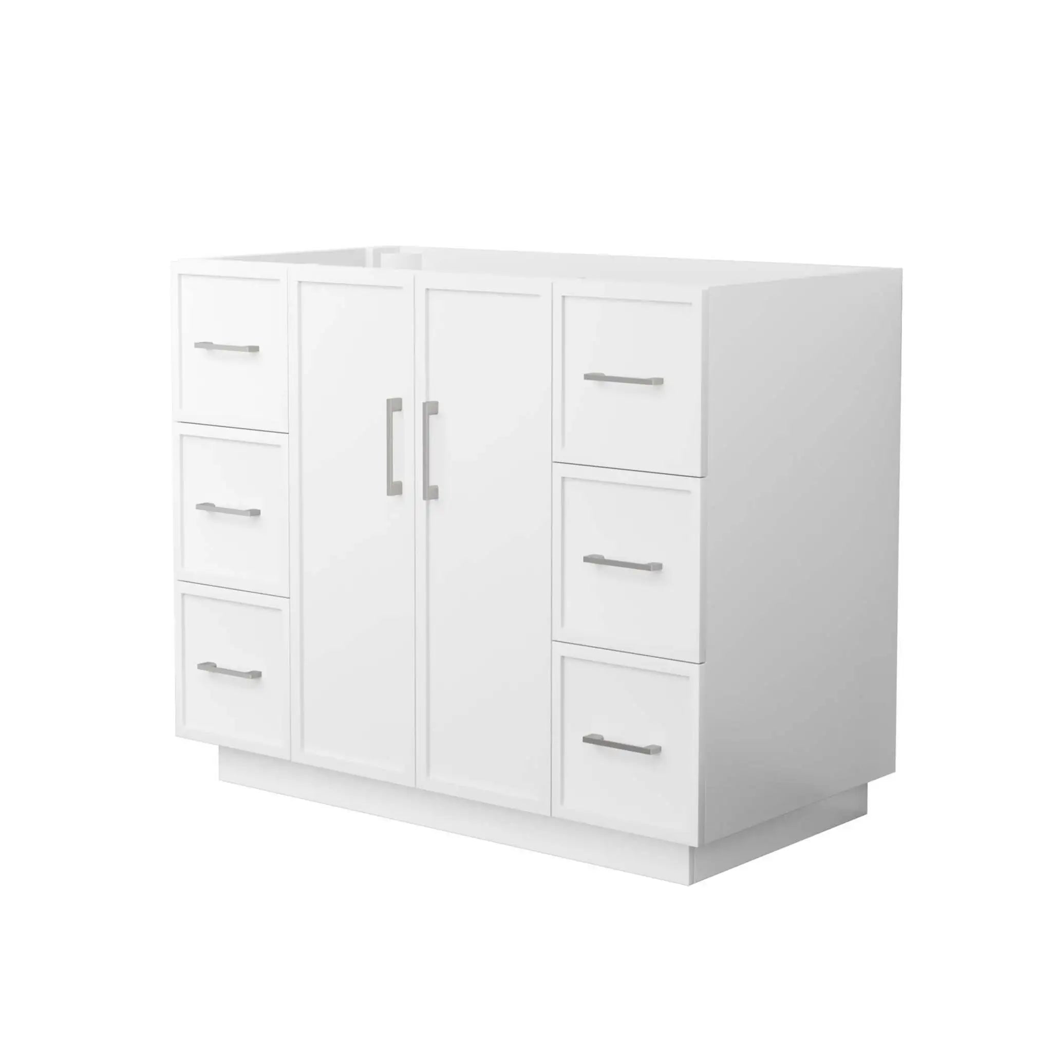 42" Elan TK Elan Single Bathroom Vanity with Toe Kick in White with Brushed Nickel Trim by Wyndham