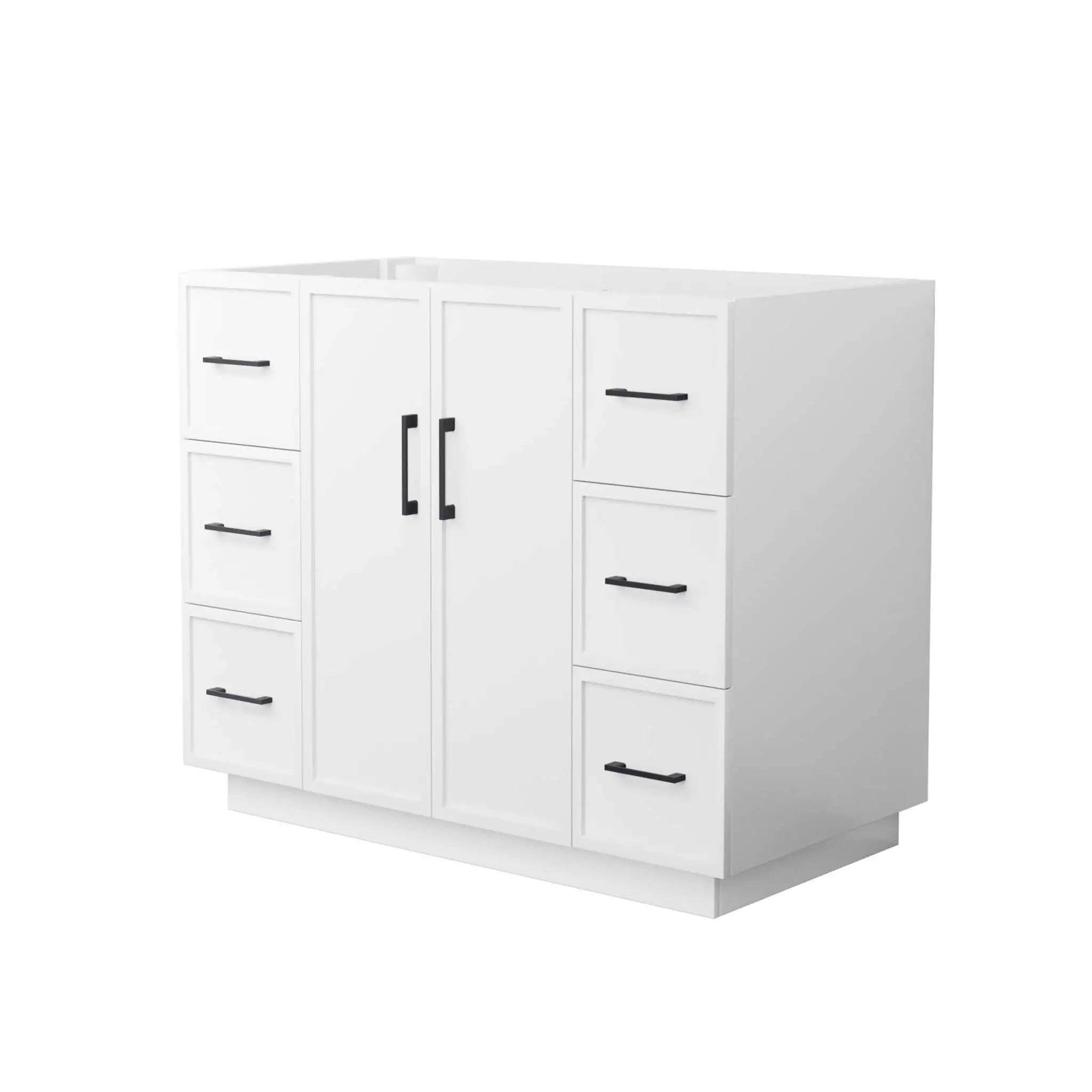 42" Elan TK Elan Single Bathroom Vanity with Toe Kick in White with Matte Black Trim by Wyndham