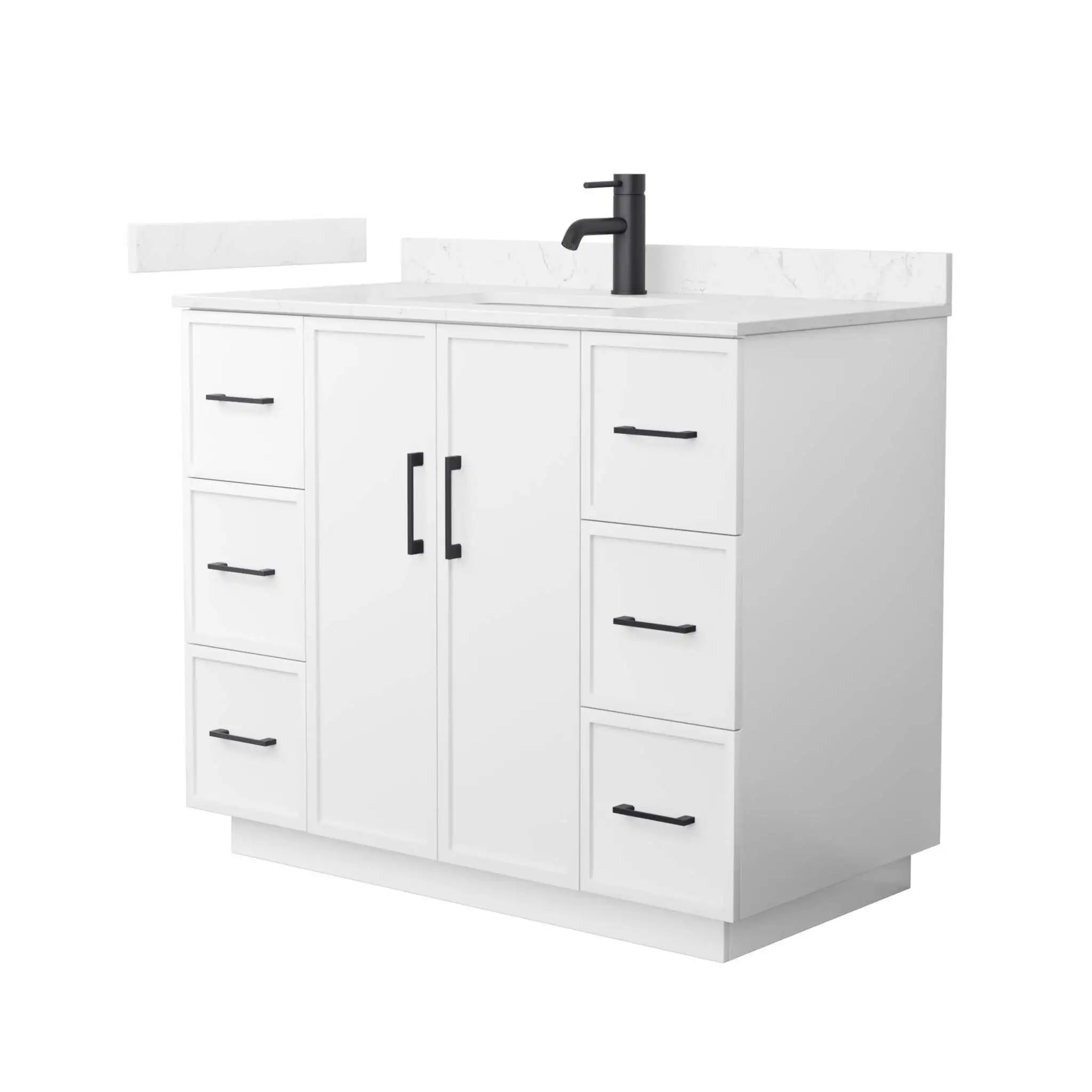 42" Elan TK Elan Single Bathroom Vanity with Toe Kick in White with Matte Black Trim by Wyndham
