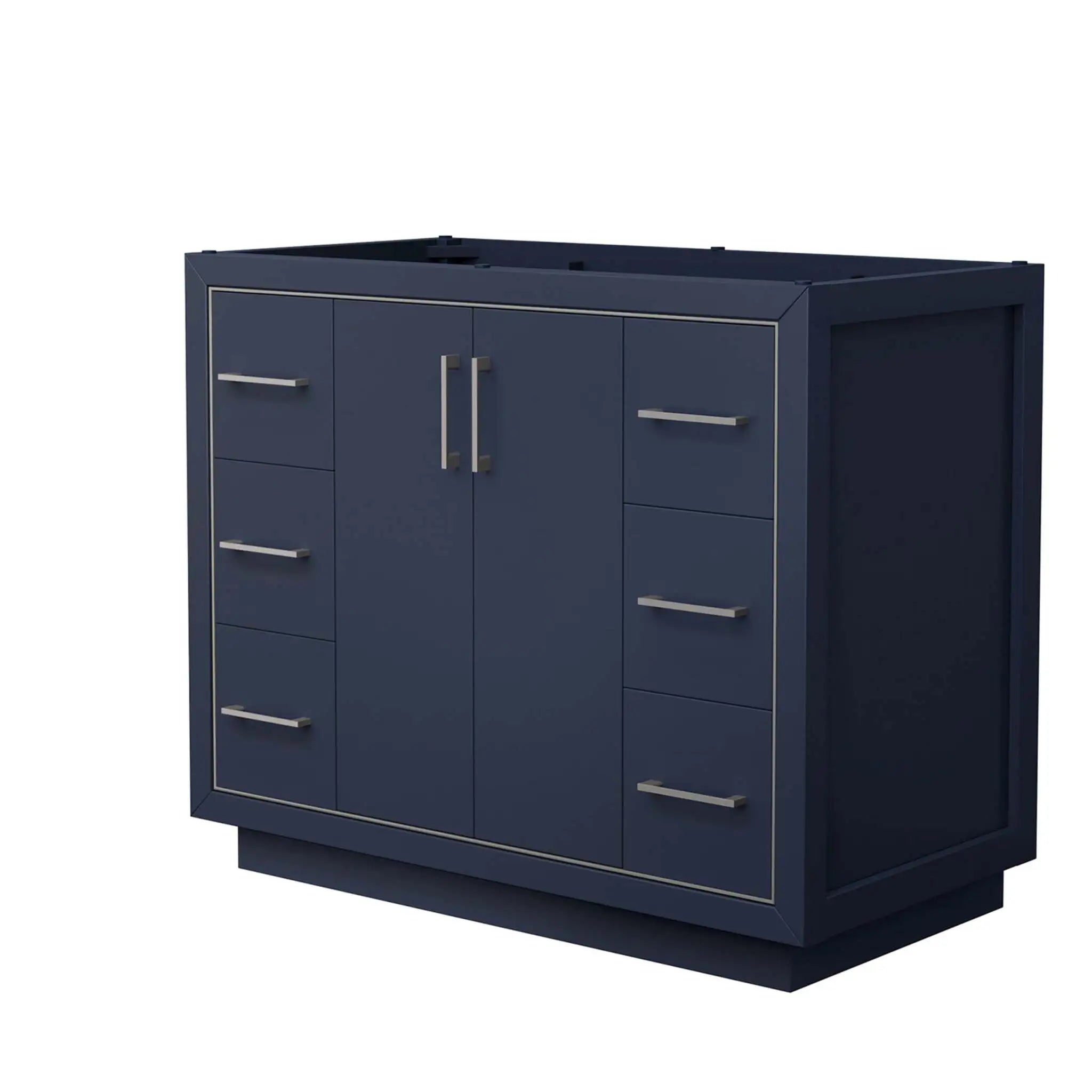 42" Icon Single Bathroom Vanity in Dark Blue with Brushed Nickel Trim by Wyndham