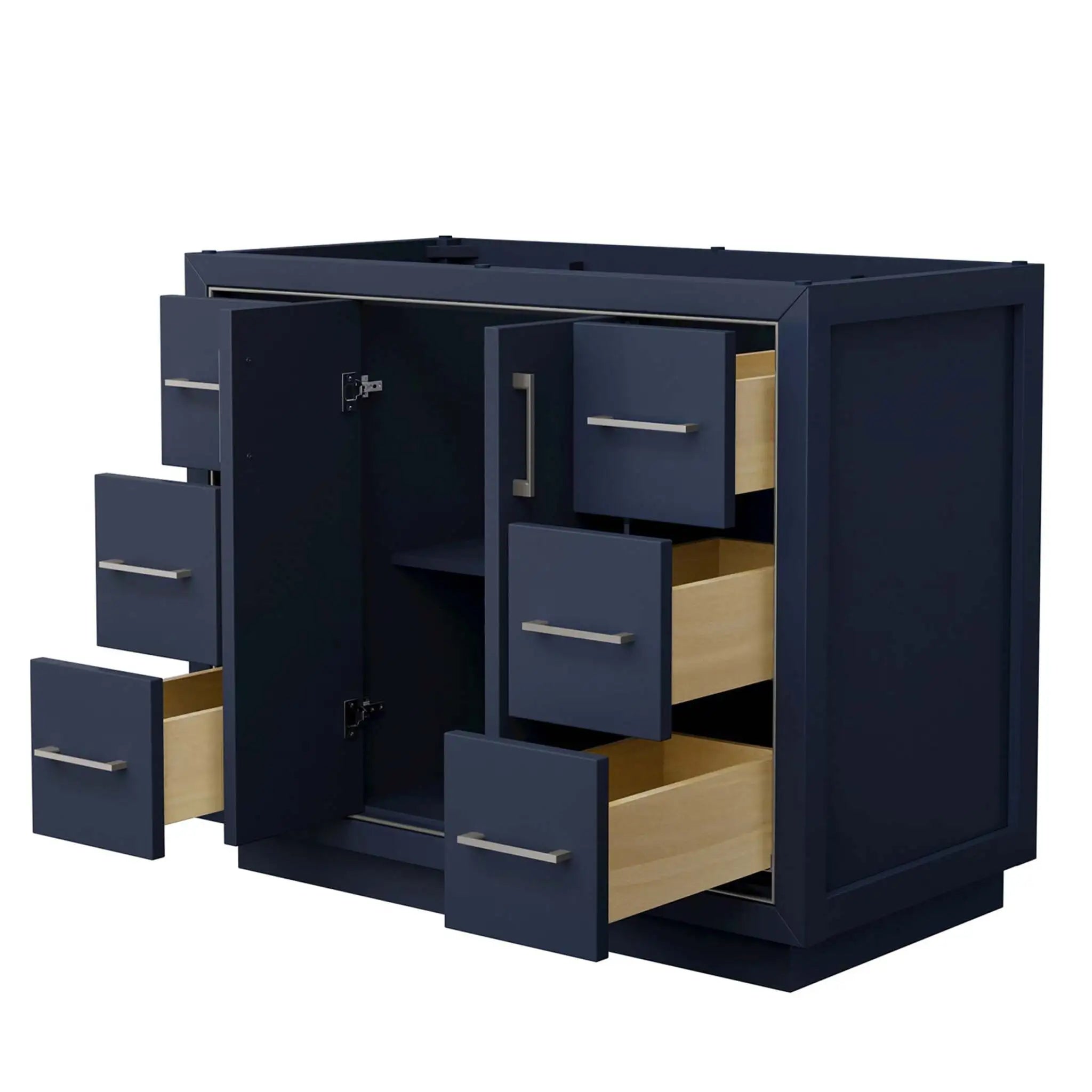 42" Icon Single Bathroom Vanity in Dark Blue with Brushed Nickel Trim by Wyndham