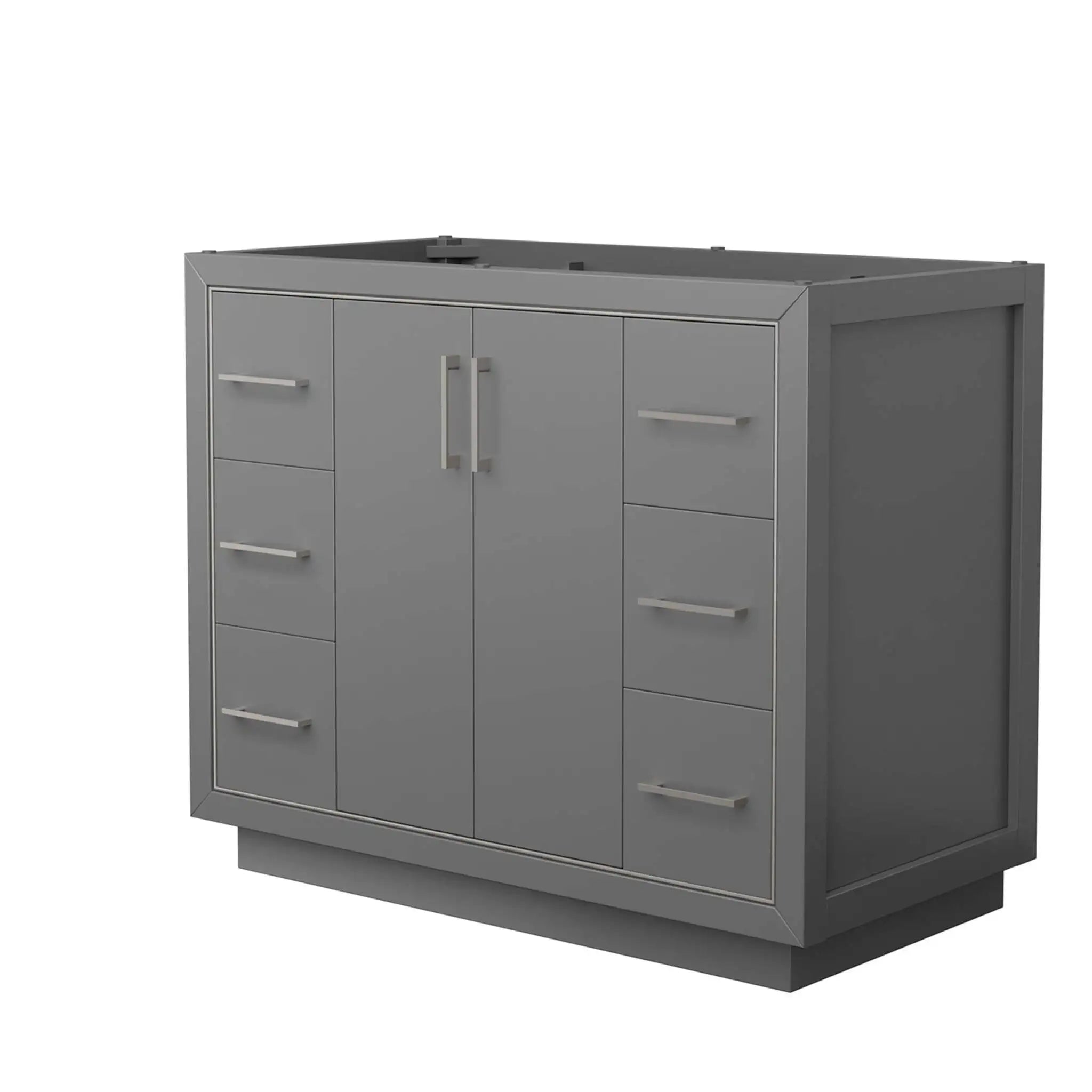 42" Icon Single Bathroom Vanity in Dark Gray with Brushed Nickel Trim by Wyndham