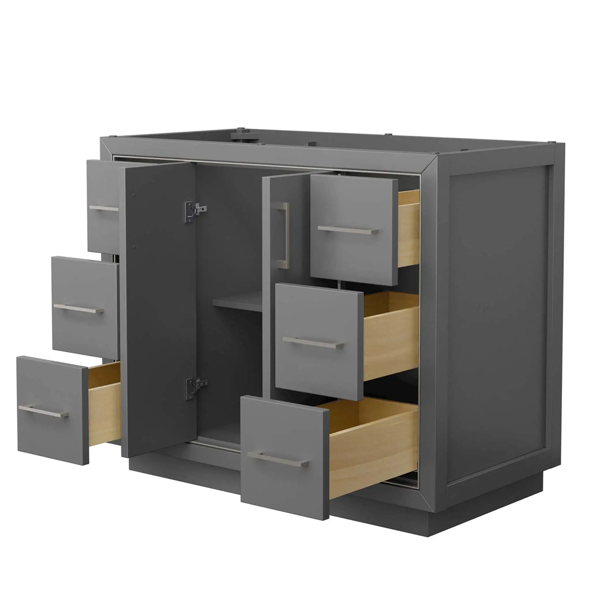 42" Icon Single Bathroom Vanity in Dark Gray with Brushed Nickel Trim by Wyndham
