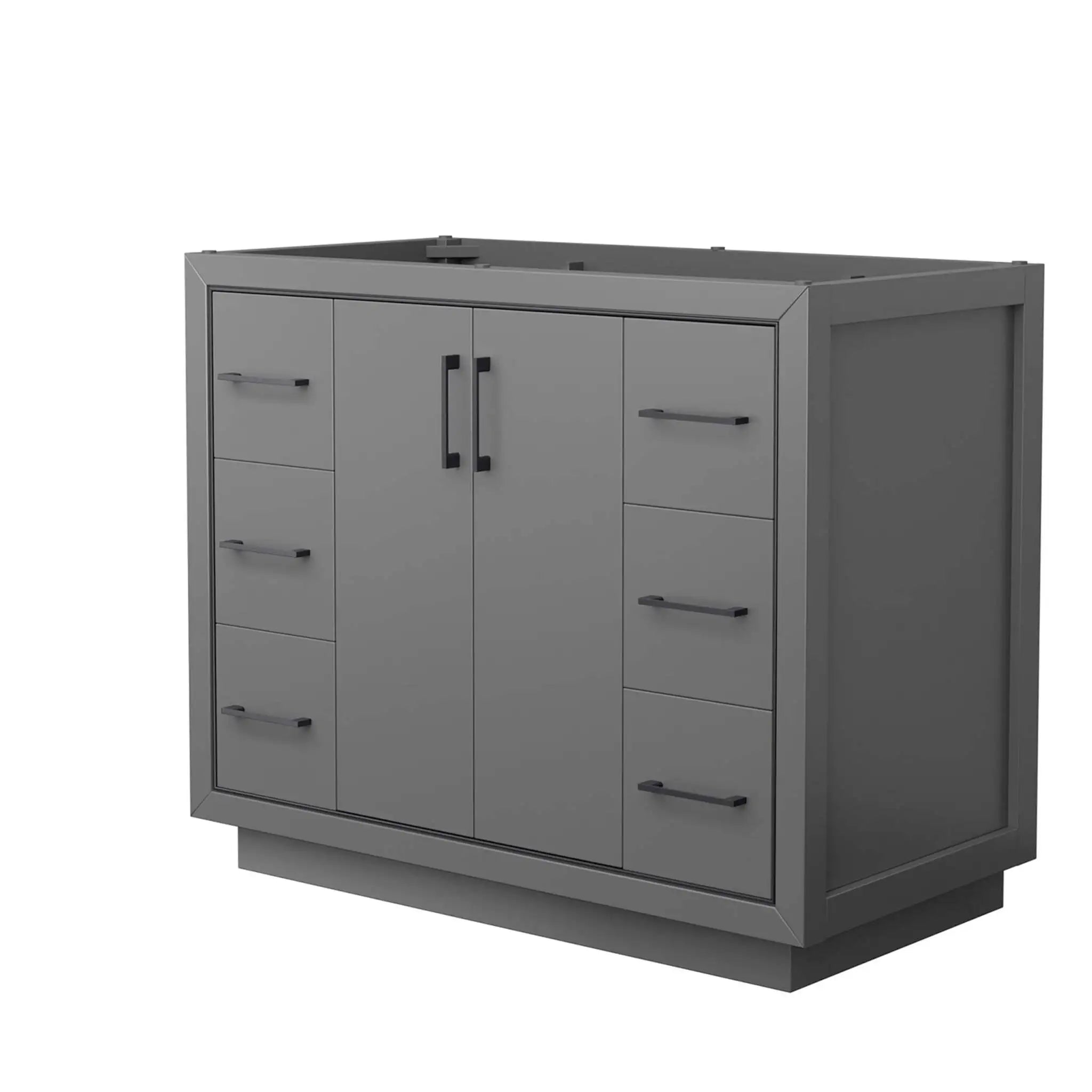 42" Icon Single Bathroom Vanity in Dark Gray with Matte Black Trim by Wyndham