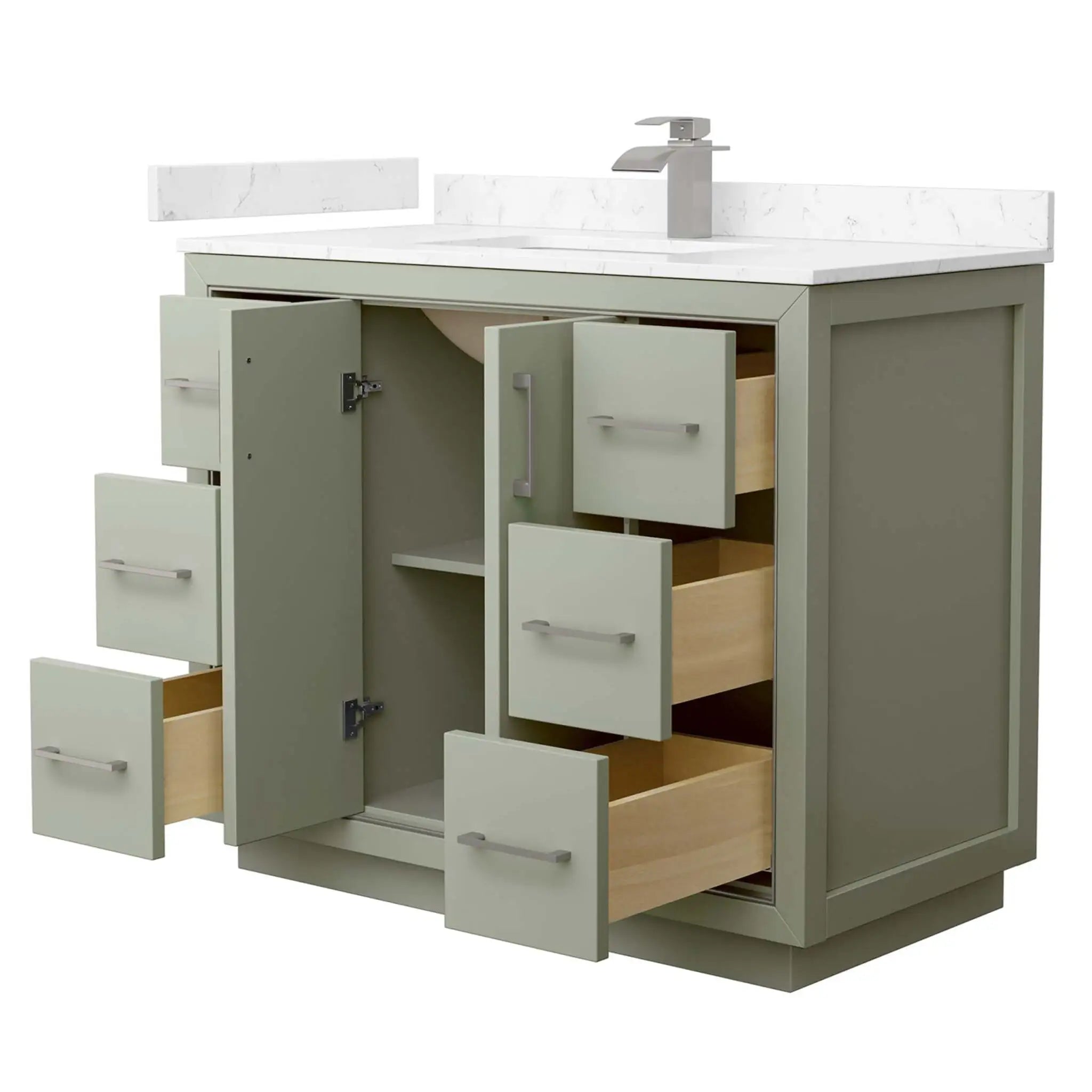 42" Icon Single Bathroom Vanity in Light Green with Brushed Nickel Trim by Wyndham
