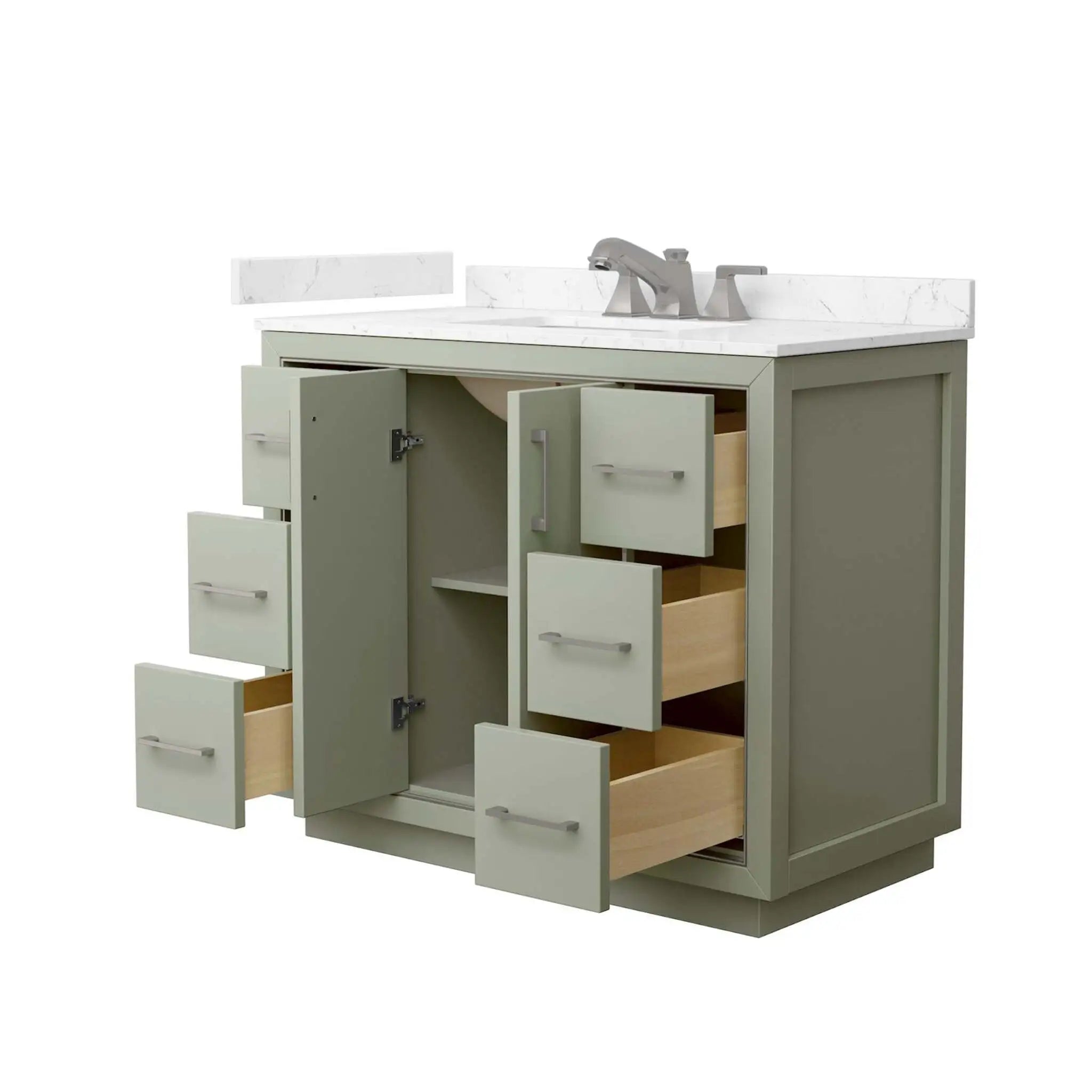 42" Icon Single Bathroom Vanity in Light Green with Brushed Nickel Trim by Wyndham