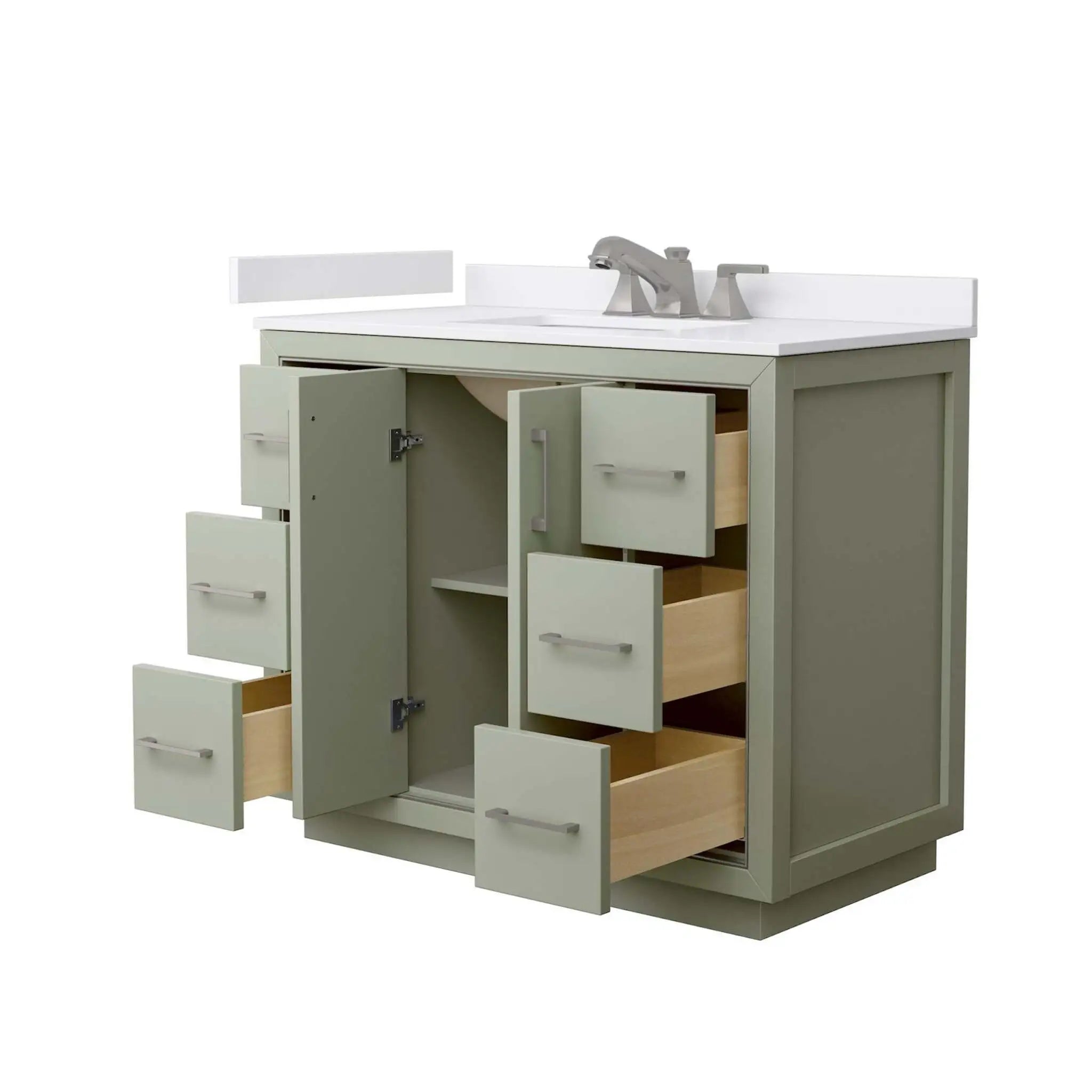42" Icon Single Bathroom Vanity in Light Green with Brushed Nickel Trim by Wyndham