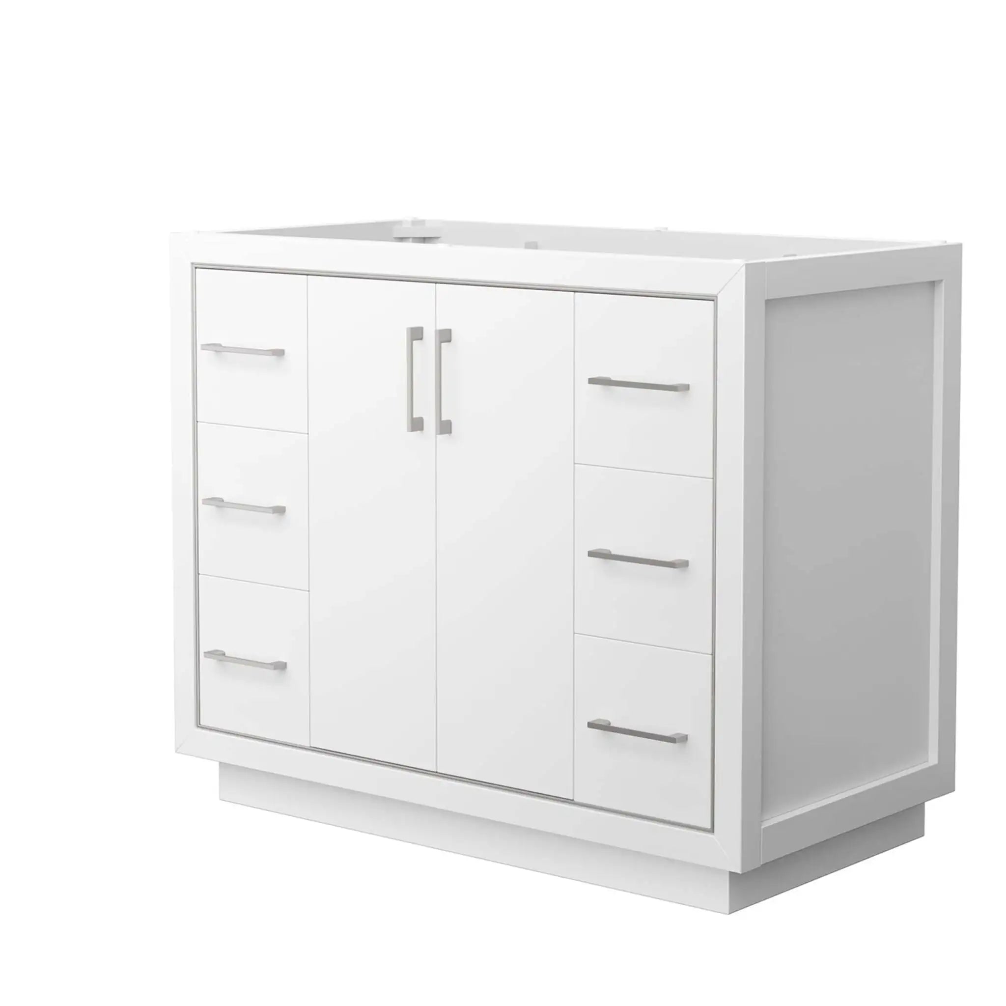 42" Icon Single Bathroom Vanity in White with Brushed Nickel Trim by Wyndham