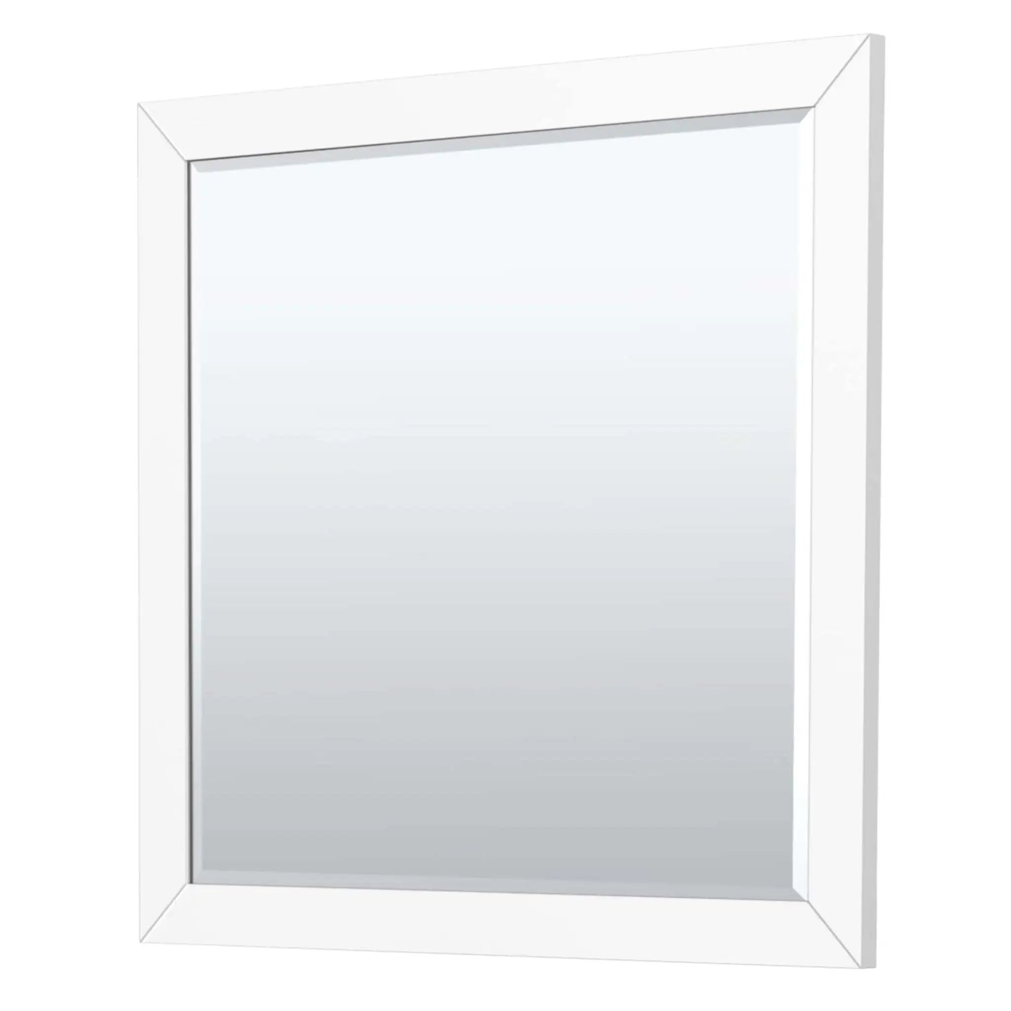 42" Icon Single Bathroom Vanity in White with Matte Black Trim & 34" Mirror by Wyndham