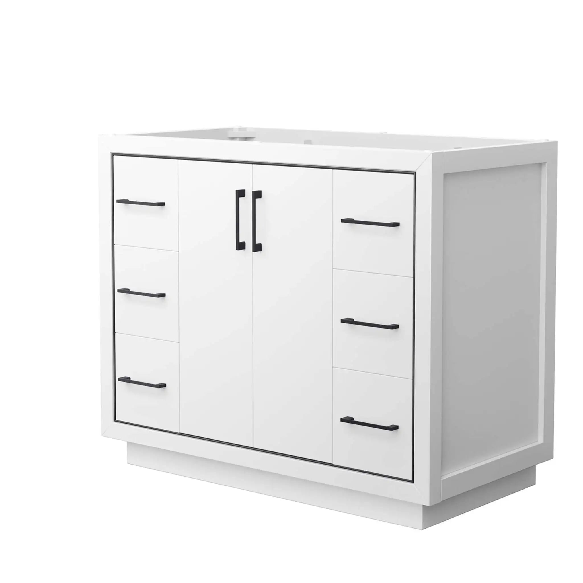 42" Icon Single Bathroom Vanity in White with Matte Black Trim by Wyndham