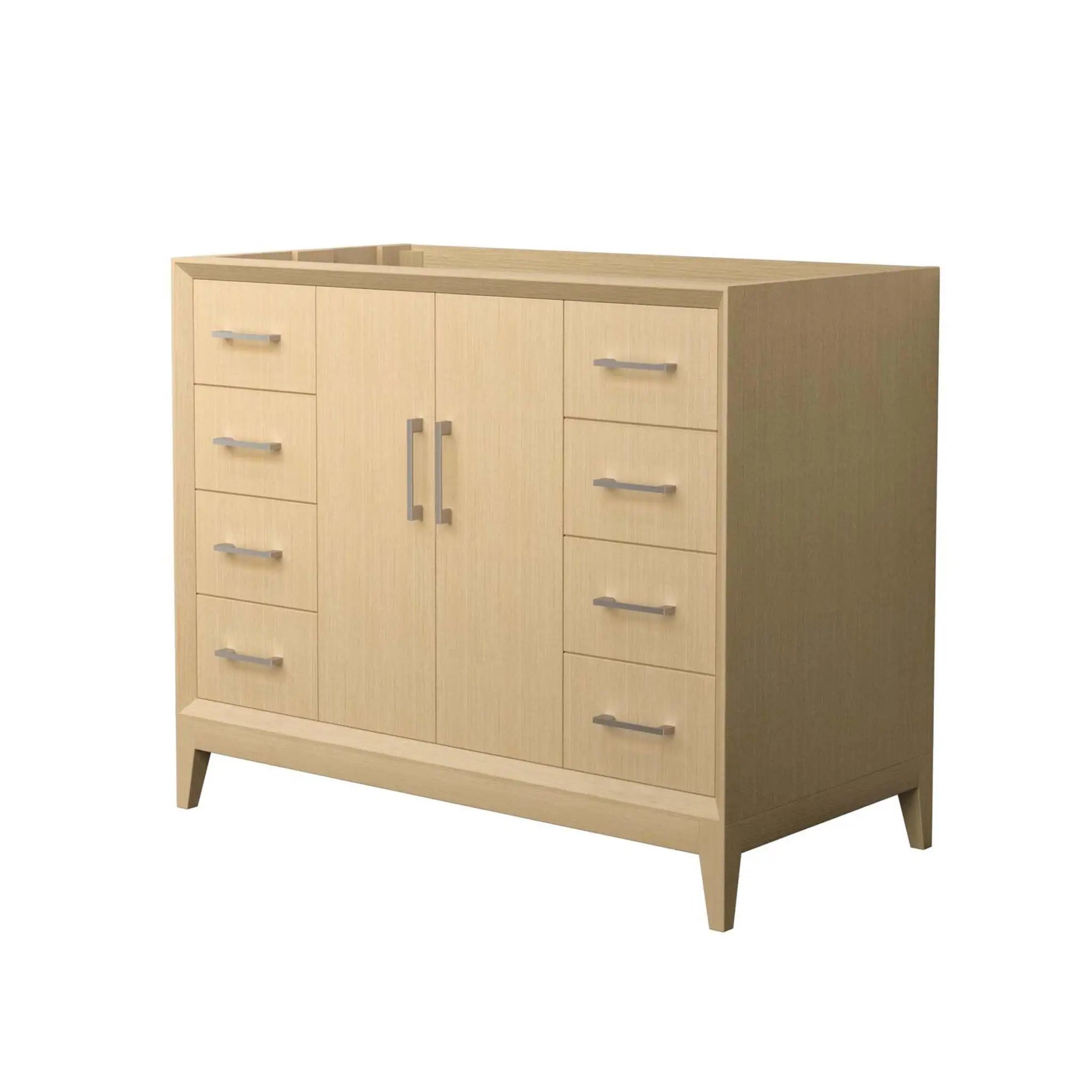 42" Janna Single Bathroom Vanity in White Oak with Brushed Nickel Trim by Wyndham
