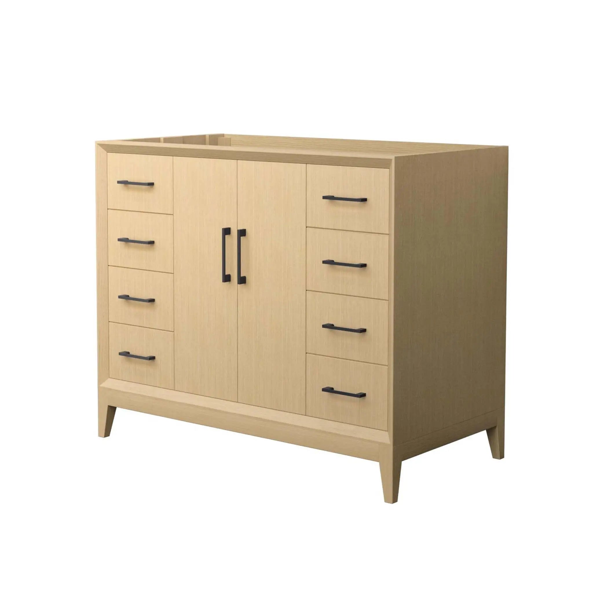 42" Janna Single Bathroom Vanity in White Oak with Matte Black Trim by Wyndham