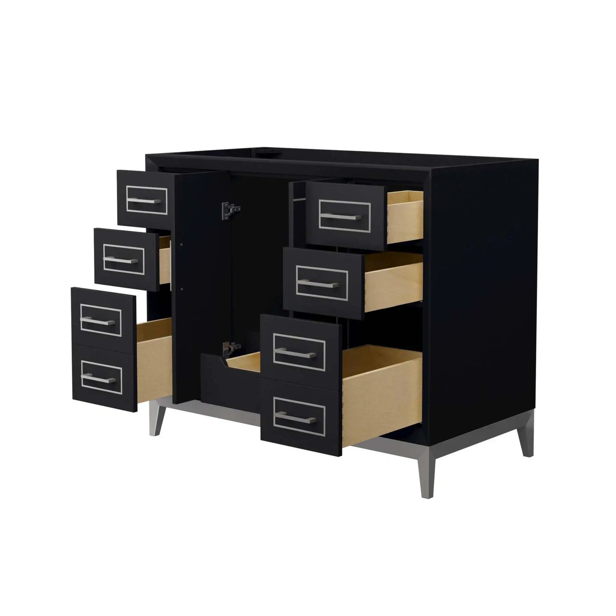 42" Marlena Single Bathroom Vanity in Black with Brushed Nickel Trim by Wyndham