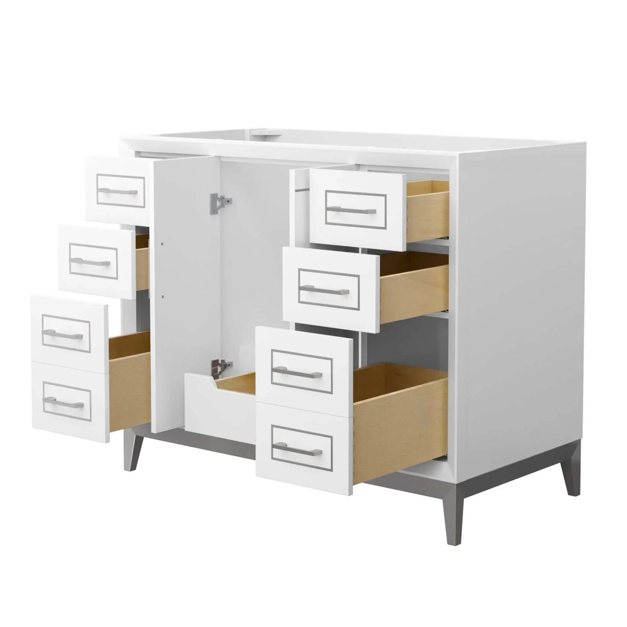 42" Marlena Single Bathroom Vanity in White with Brushed Nickel Trim by Wyndham