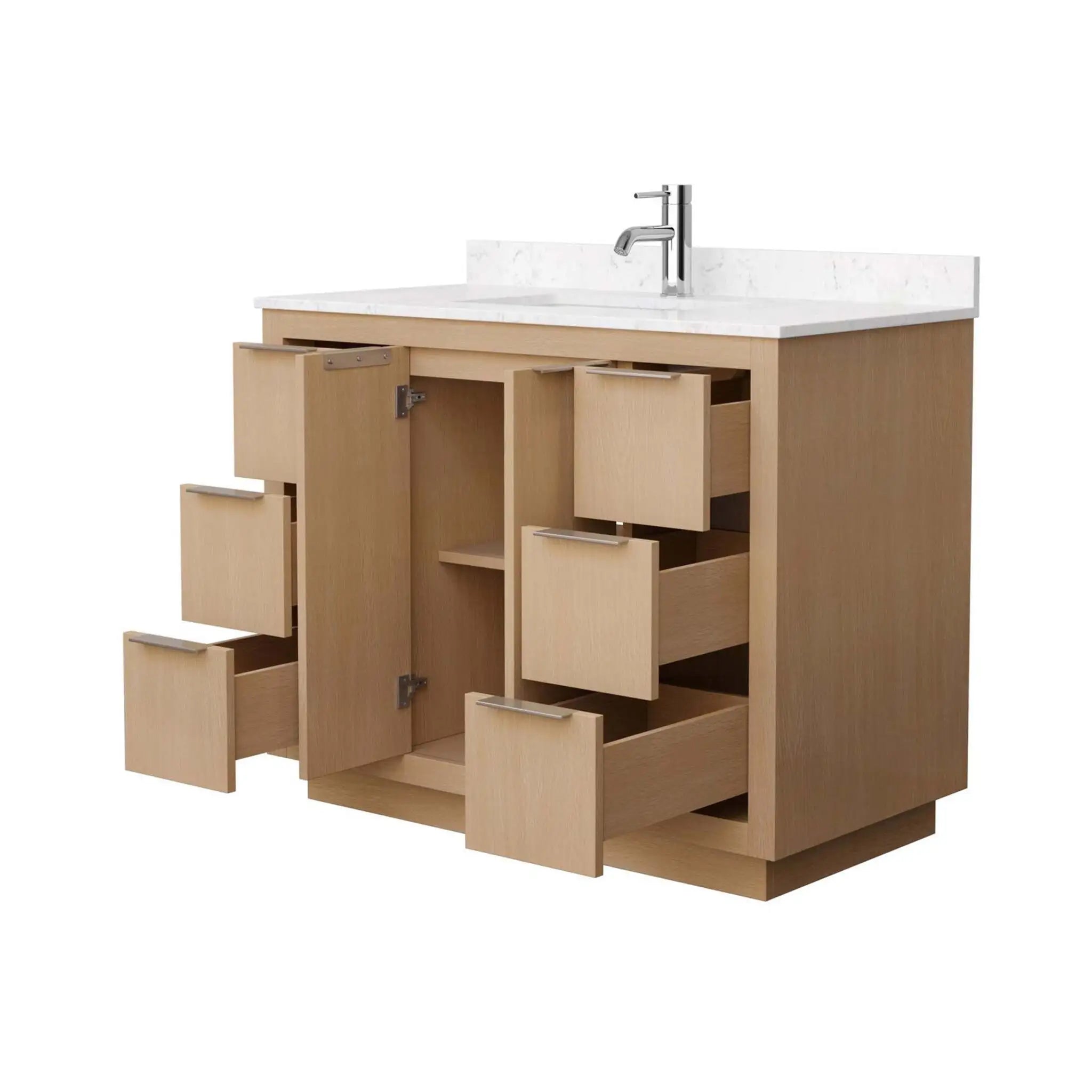 42" Maroni Single Bathroom Vanity in Light Straw with Brushed Nickel Trim by Wyndham