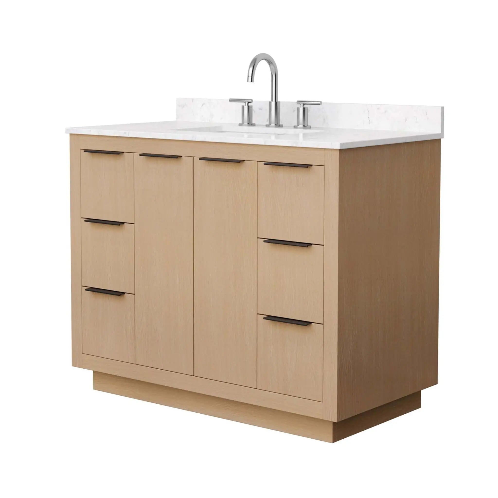 42" Maroni Single Bathroom Vanity in Light Straw with Brushed Nickel Trim by Wyndham