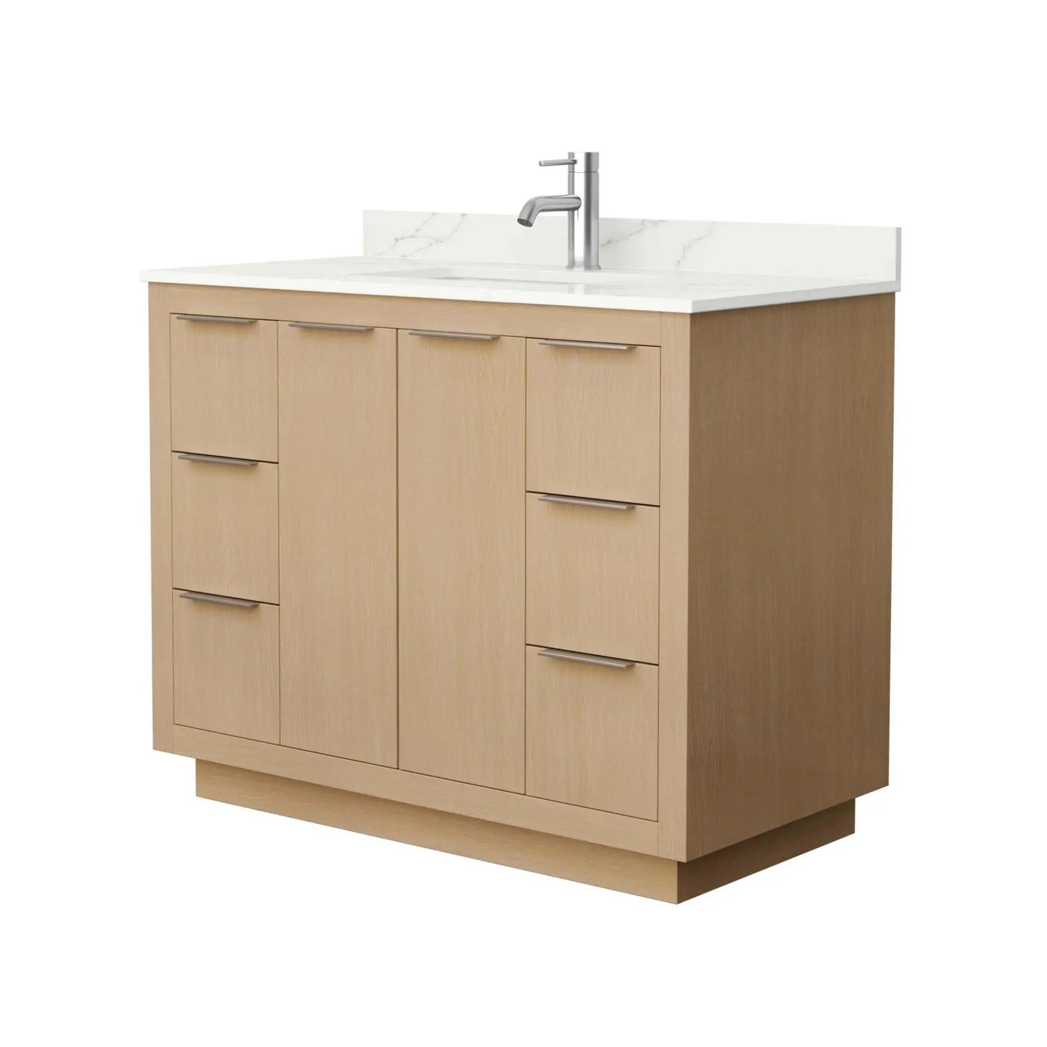 42" Maroni Single Bathroom Vanity in Light Straw with Brushed Nickel Trim by Wyndham