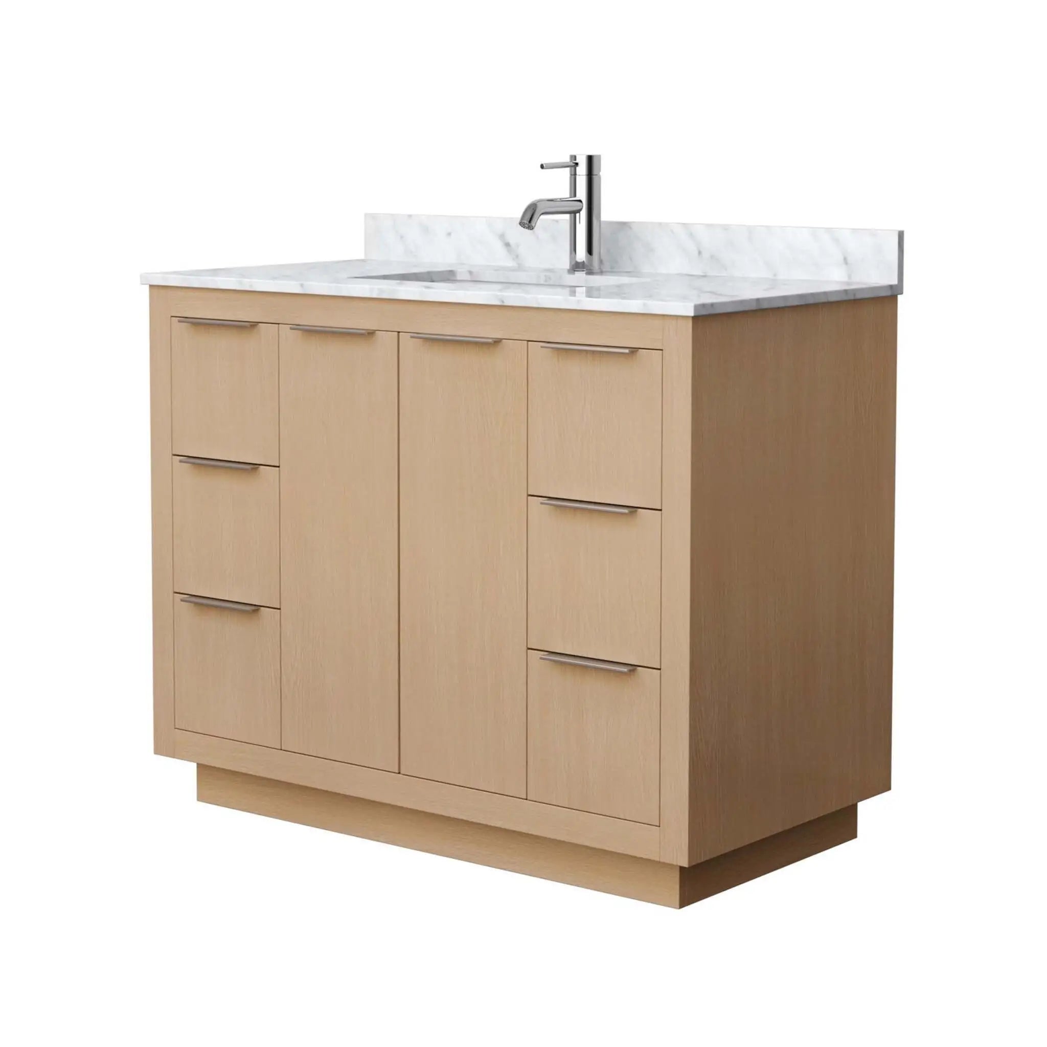 42" Maroni Single Bathroom Vanity in Light Straw with Brushed Nickel Trim by Wyndham