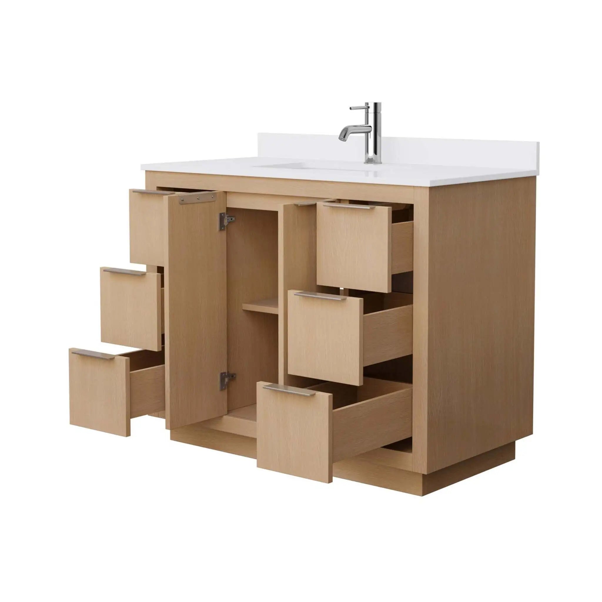 42" Maroni Single Bathroom Vanity in Light Straw with Brushed Nickel Trim by Wyndham