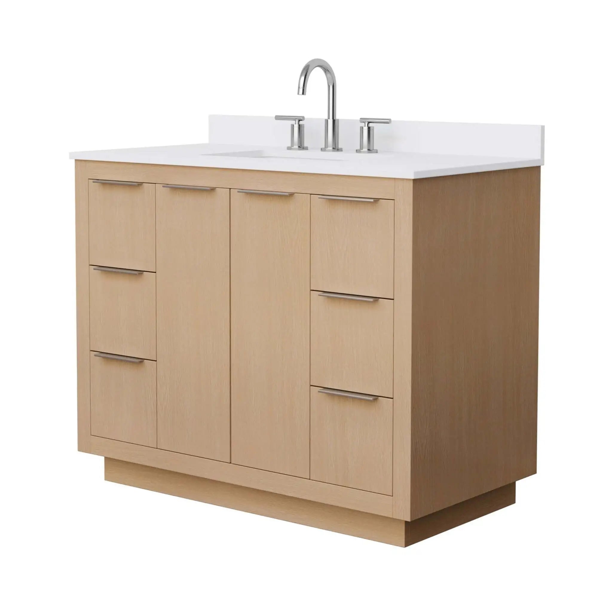 42" Maroni Single Bathroom Vanity in Light Straw with Brushed Nickel Trim by Wyndham