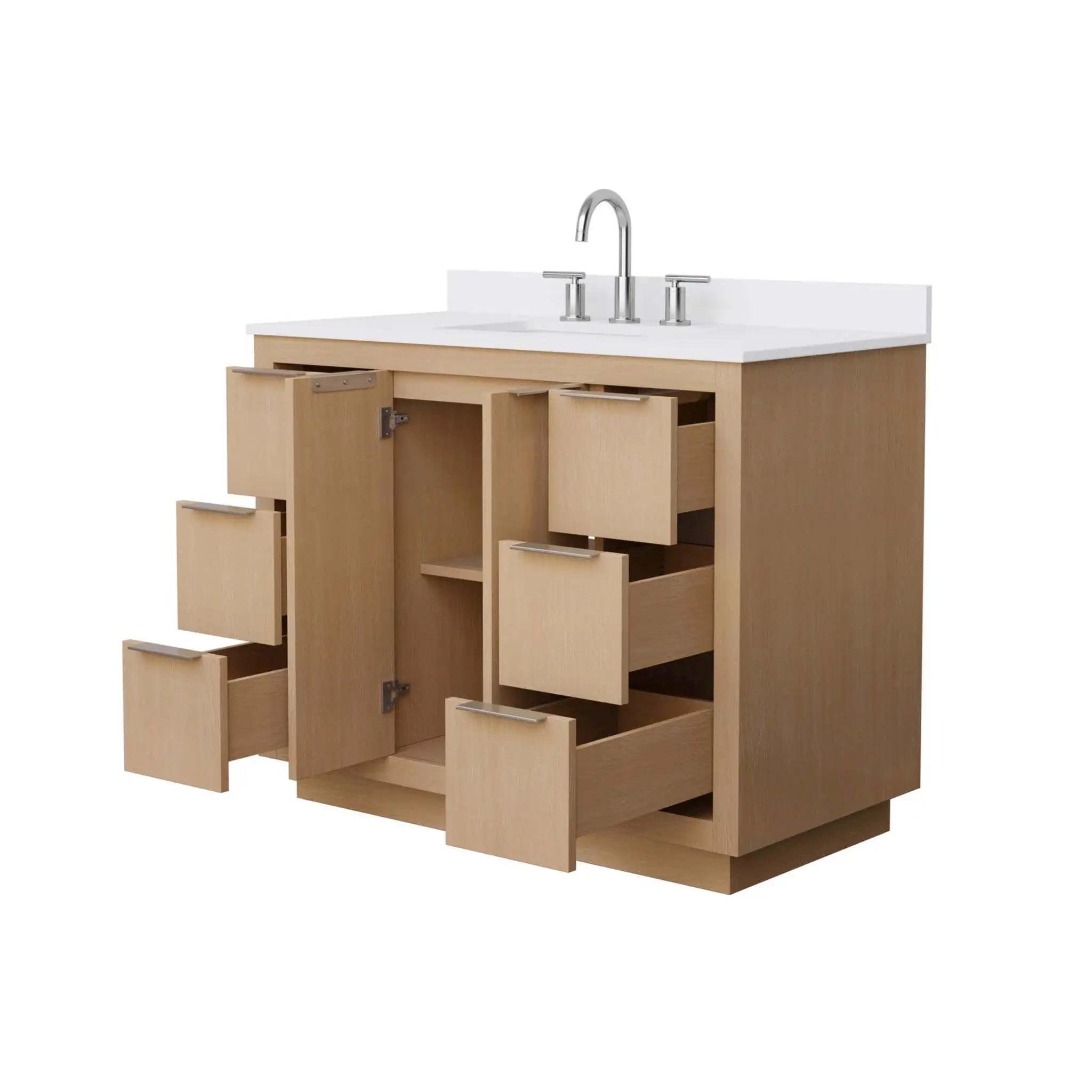 42" Maroni Single Bathroom Vanity in Light Straw with Brushed Nickel Trim by Wyndham