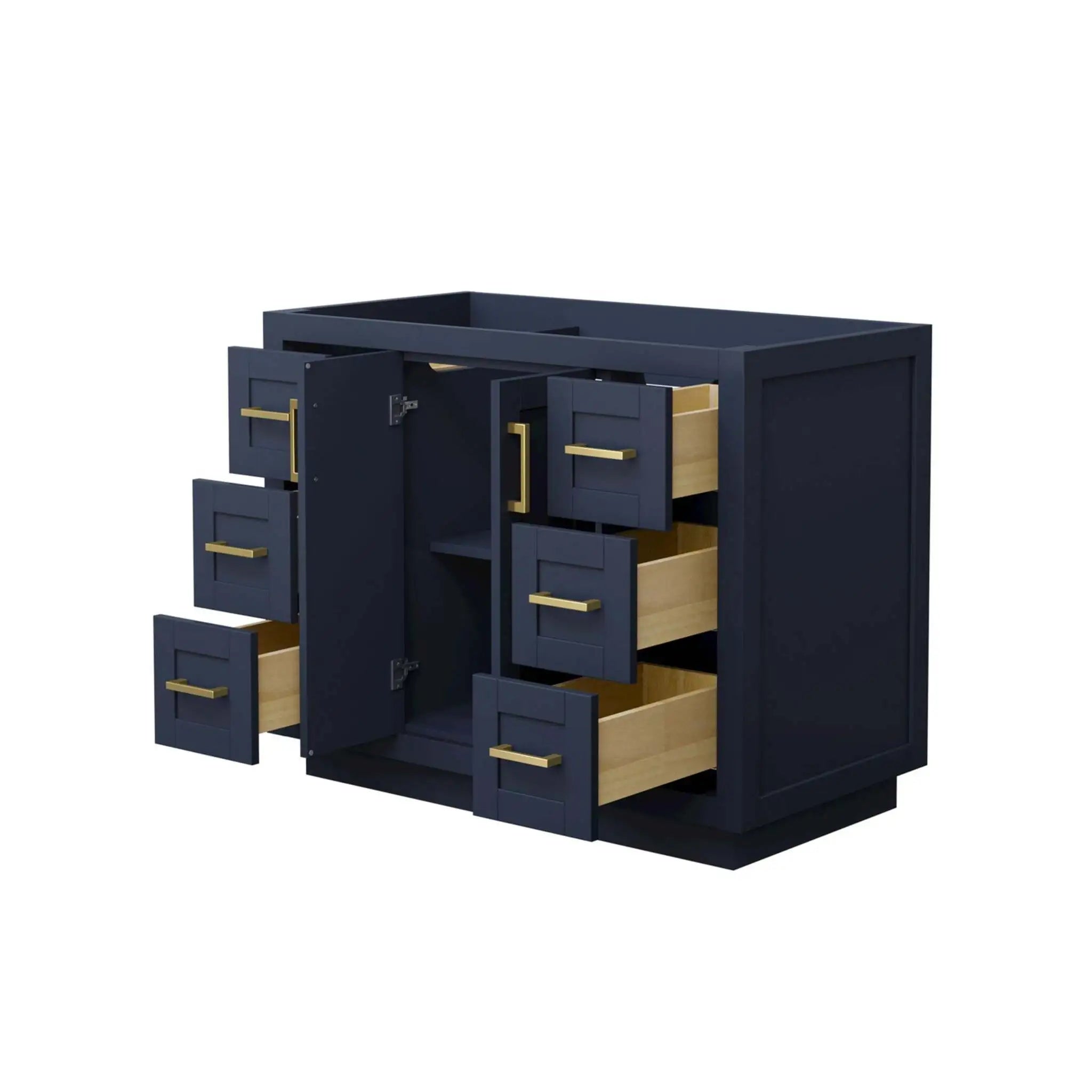 42" Miranda Single Bathroom Vanity in Dark Blue with Brushed Gold Trim by Wyndham