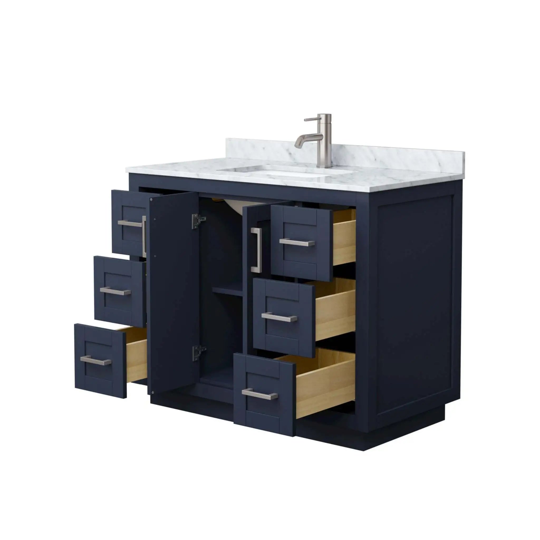 42" Miranda Single Bathroom Vanity in Dark Blue with Brushed Nickel Trim by Wyndham