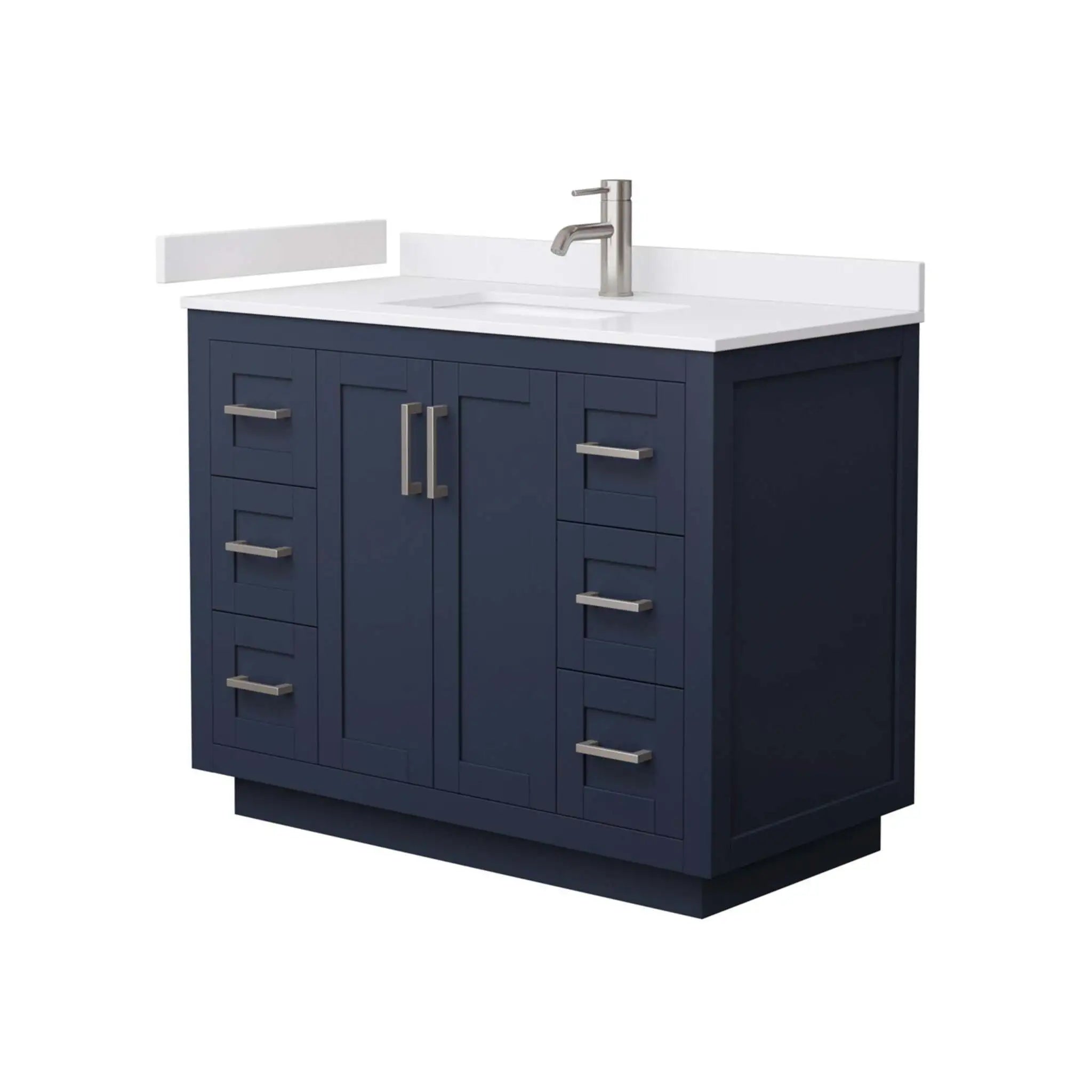 42" Miranda Single Bathroom Vanity in Dark Blue with Brushed Nickel Trim by Wyndham