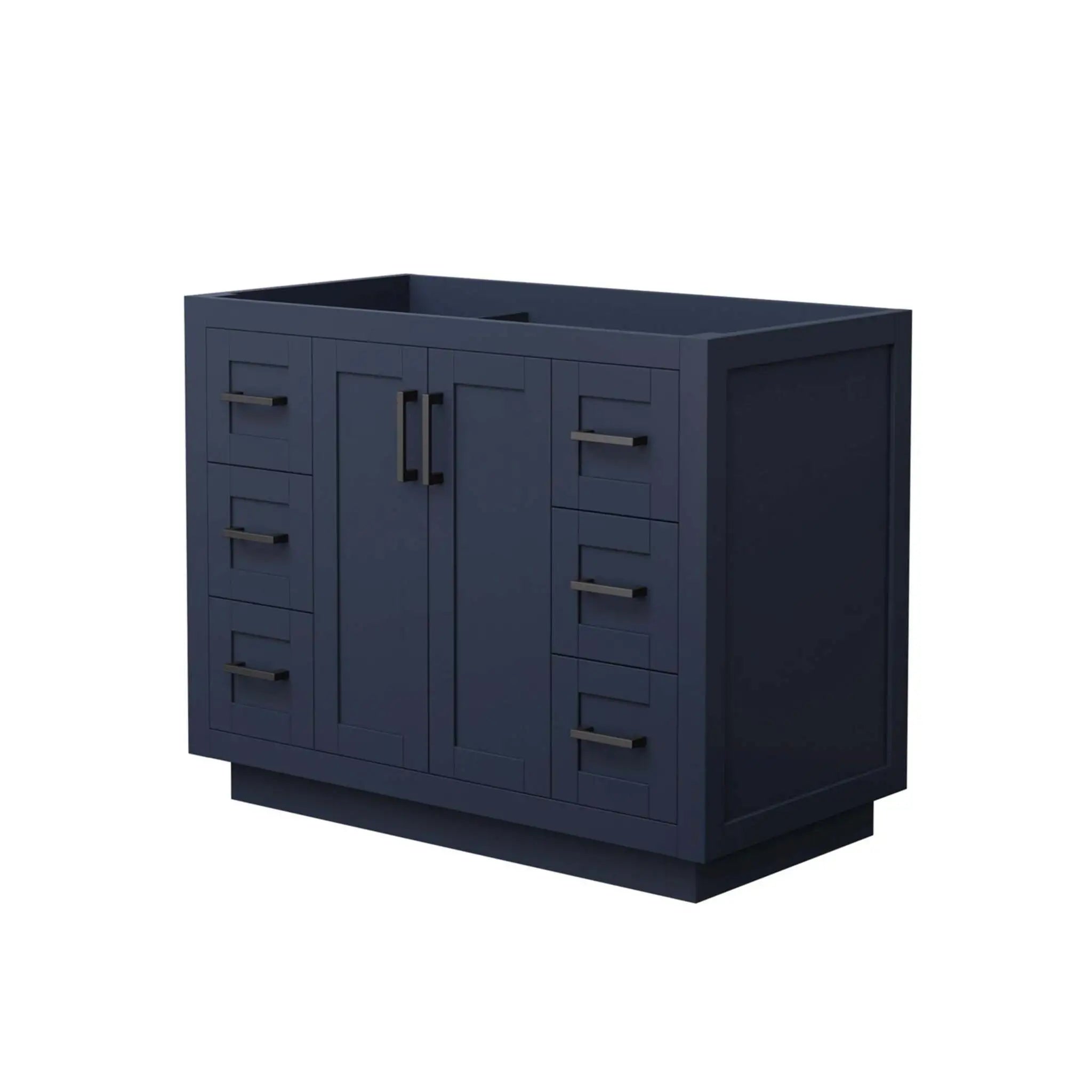 42" Miranda Single Bathroom Vanity in Dark Blue with Matte Black Trim by Wyndham
