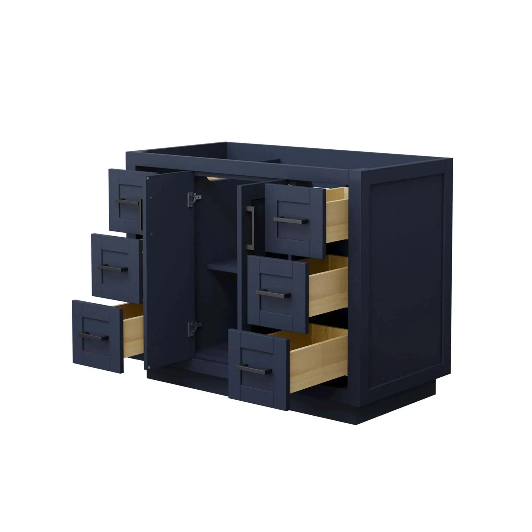 42" Miranda Single Bathroom Vanity in Dark Blue with Matte Black Trim by Wyndham