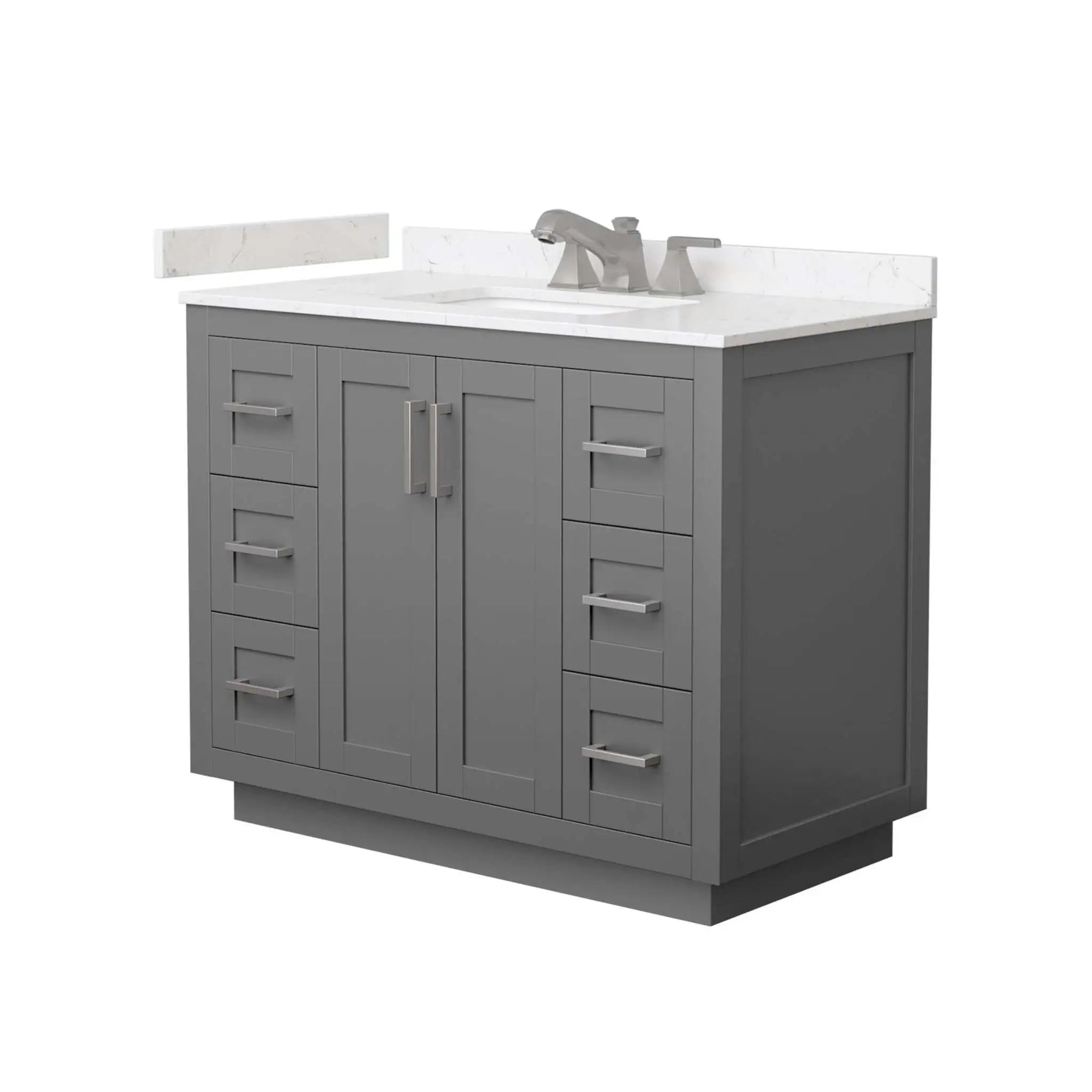 42" Miranda Single Bathroom Vanity in Dark Gray with Brushed Nickel Trim by Wyndham