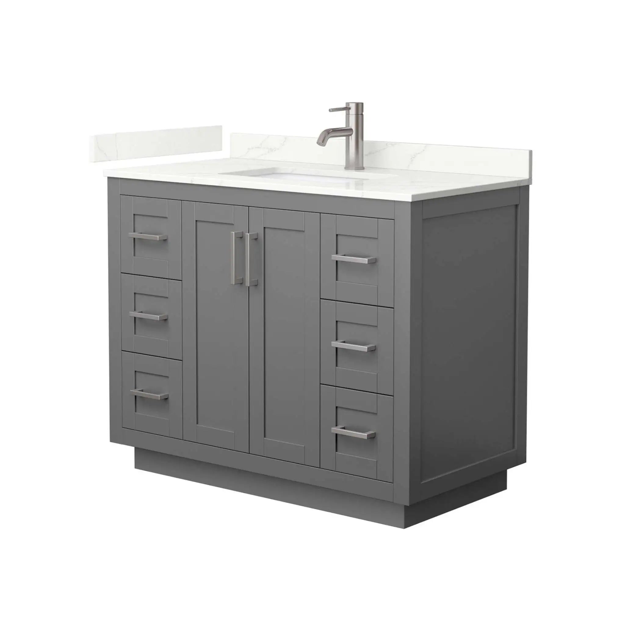 42" Miranda Single Bathroom Vanity in Dark Gray with Brushed Nickel Trim by Wyndham