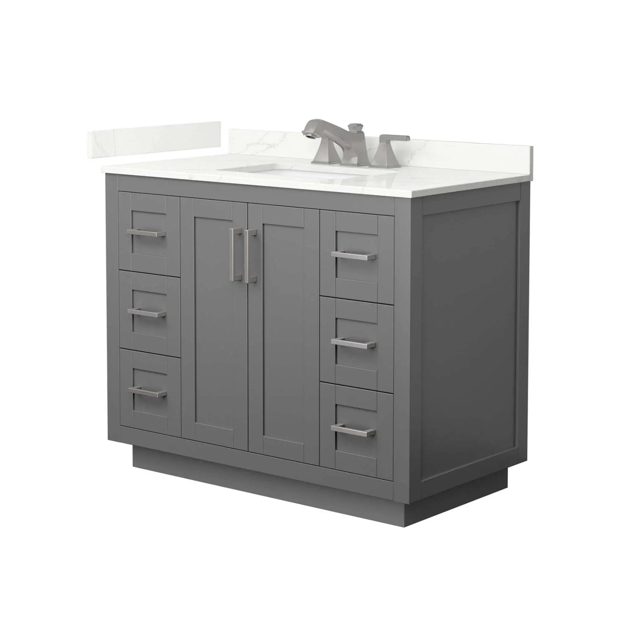 42" Miranda Single Bathroom Vanity in Dark Gray with Brushed Nickel Trim by Wyndham
