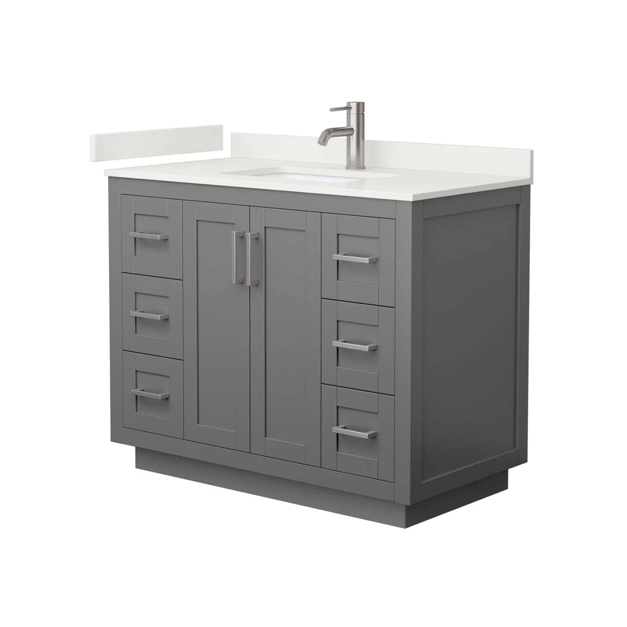42" Miranda Single Bathroom Vanity in Dark Gray with Brushed Nickel Trim by Wyndham