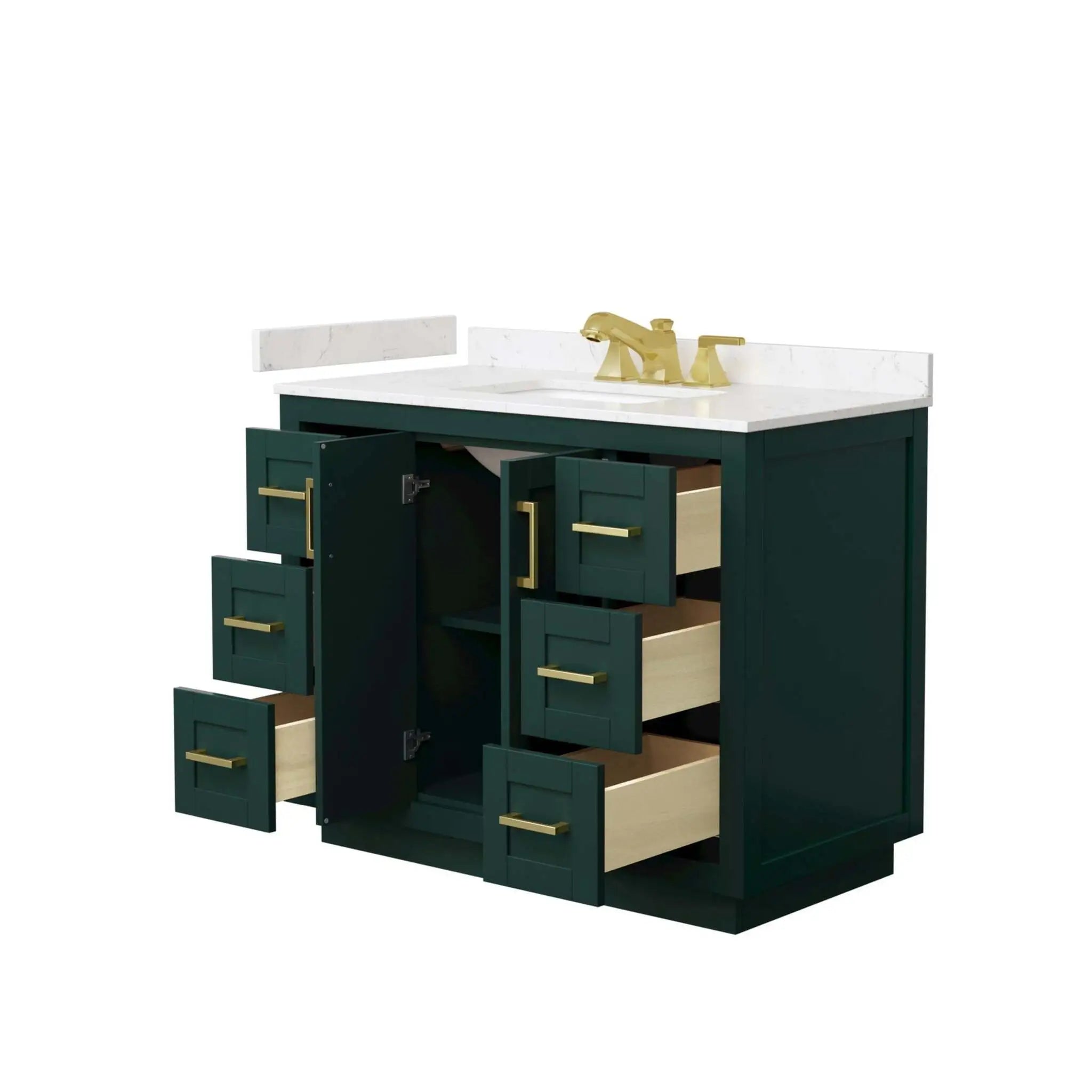 42" Miranda Single Bathroom Vanity in Green with Brushed Gold Trim by Wyndham
