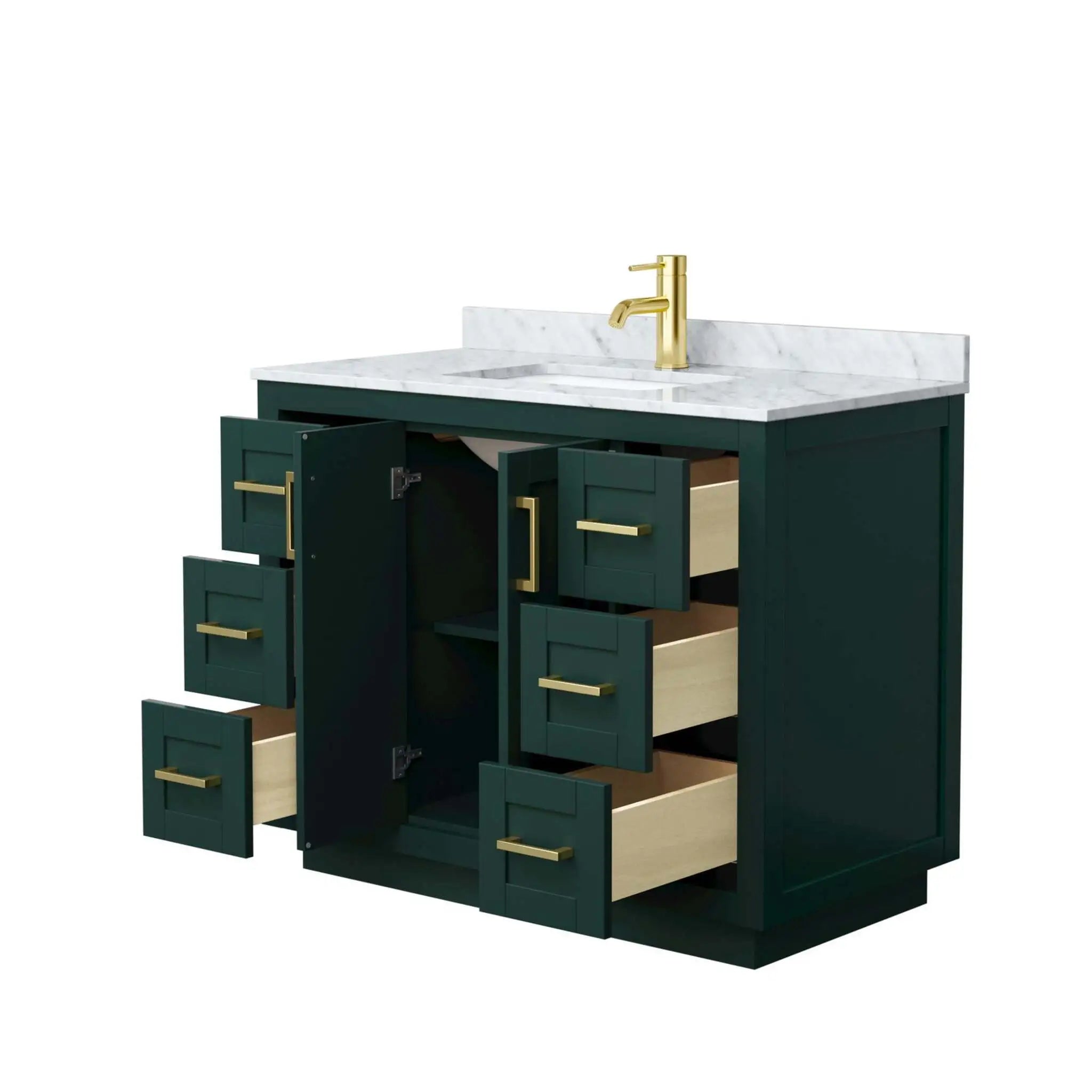 42" Miranda Single Bathroom Vanity in Green with Brushed Gold Trim by Wyndham