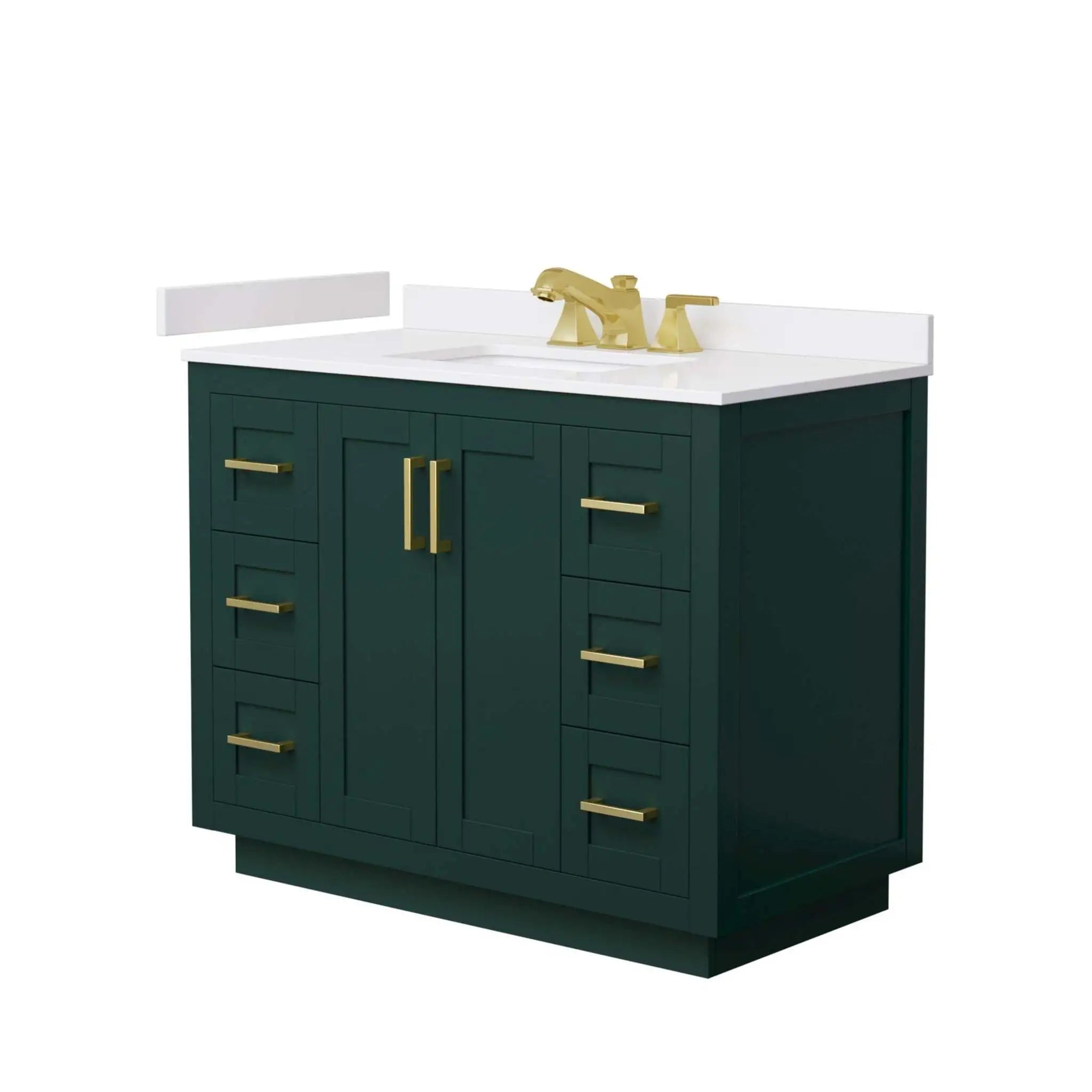 42" Miranda Single Bathroom Vanity in Green with Brushed Gold Trim by Wyndham