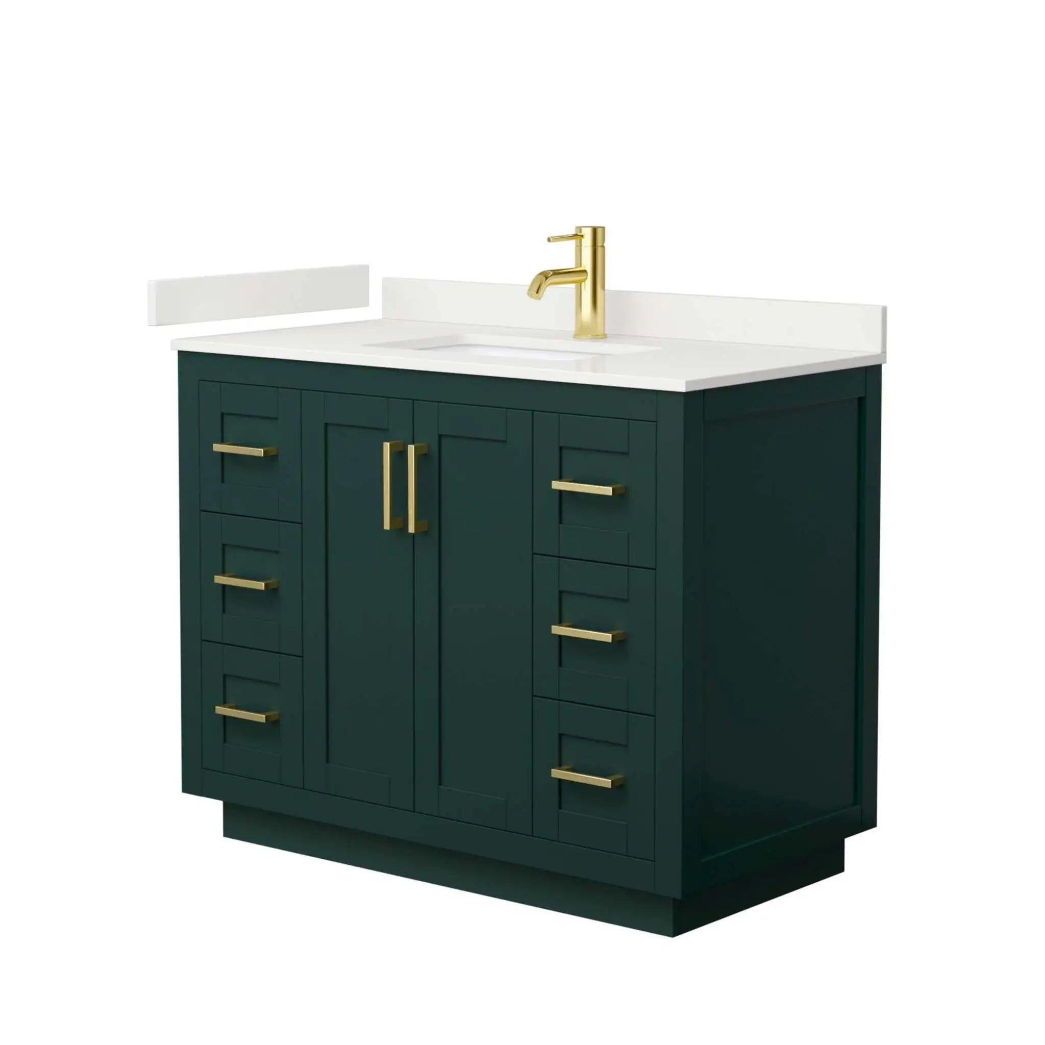 42" Miranda Single Bathroom Vanity in Green with Brushed Gold Trim by Wyndham