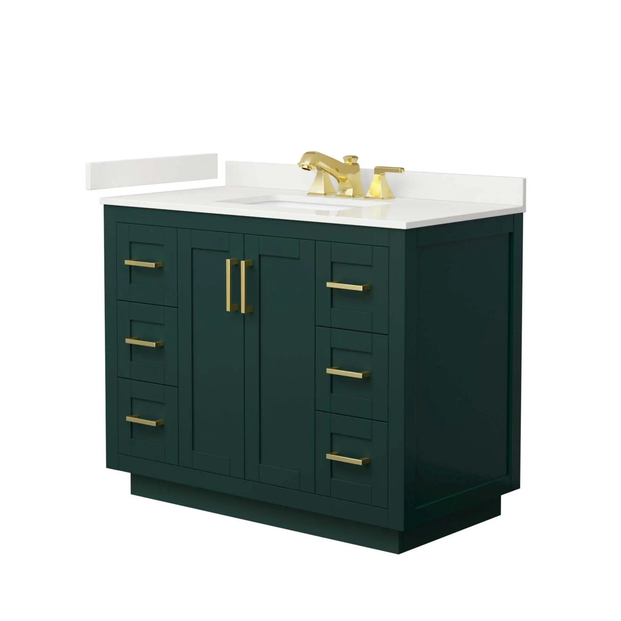 42" Miranda Single Bathroom Vanity in Green with Brushed Gold Trim by Wyndham