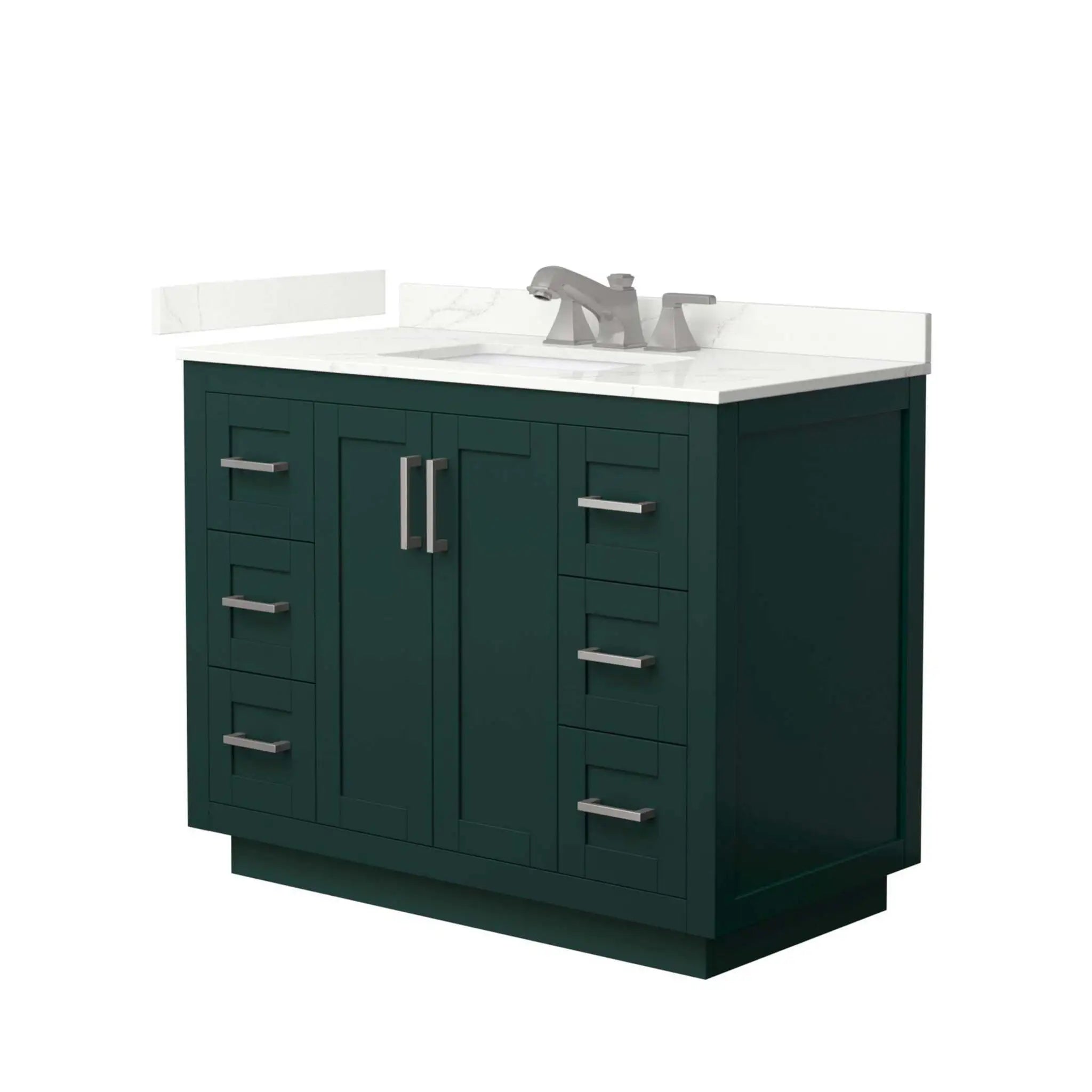 42" Miranda Single Bathroom Vanity in Green with Brushed Nickel Trim by Wyndham