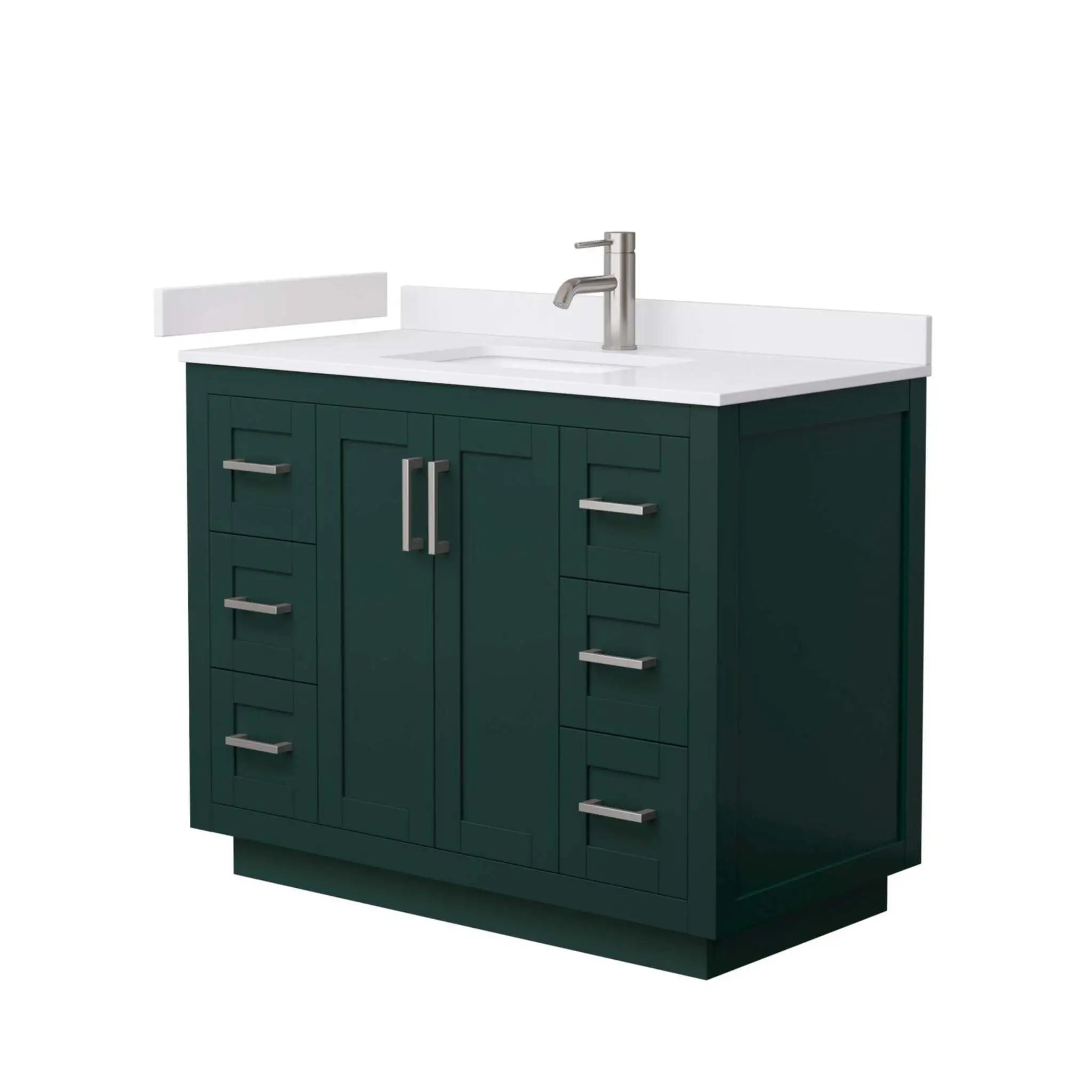 42" Miranda Single Bathroom Vanity in Green with Brushed Nickel Trim by Wyndham