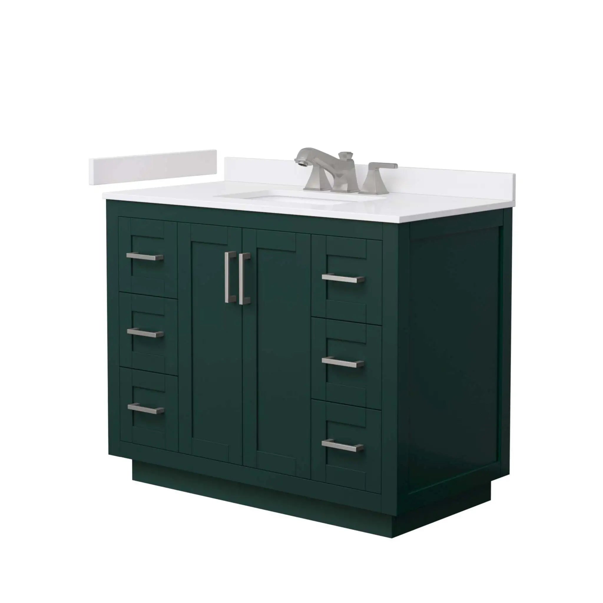 42" Miranda Single Bathroom Vanity in Green with Brushed Nickel Trim by Wyndham