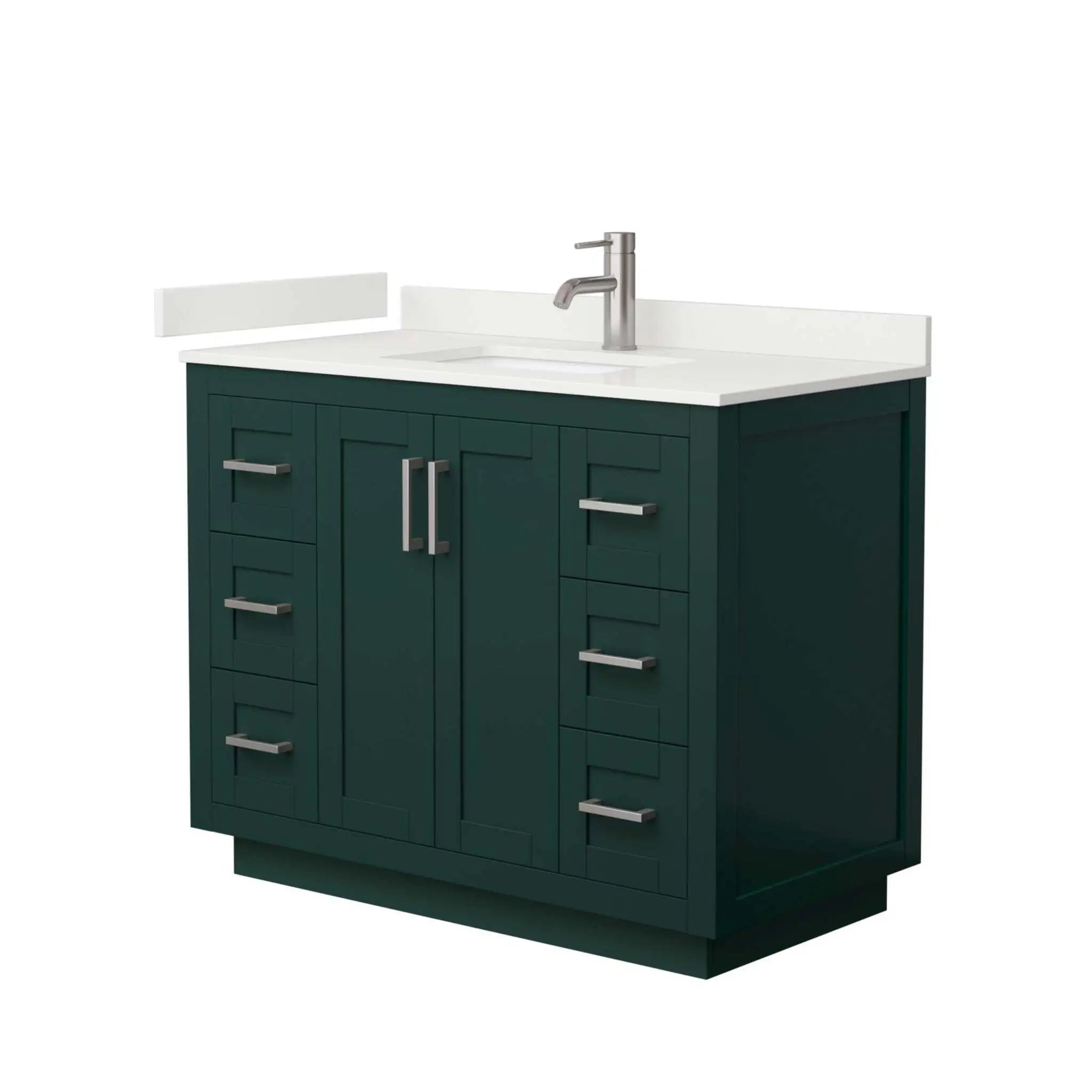 42" Miranda Single Bathroom Vanity in Green with Brushed Nickel Trim by Wyndham