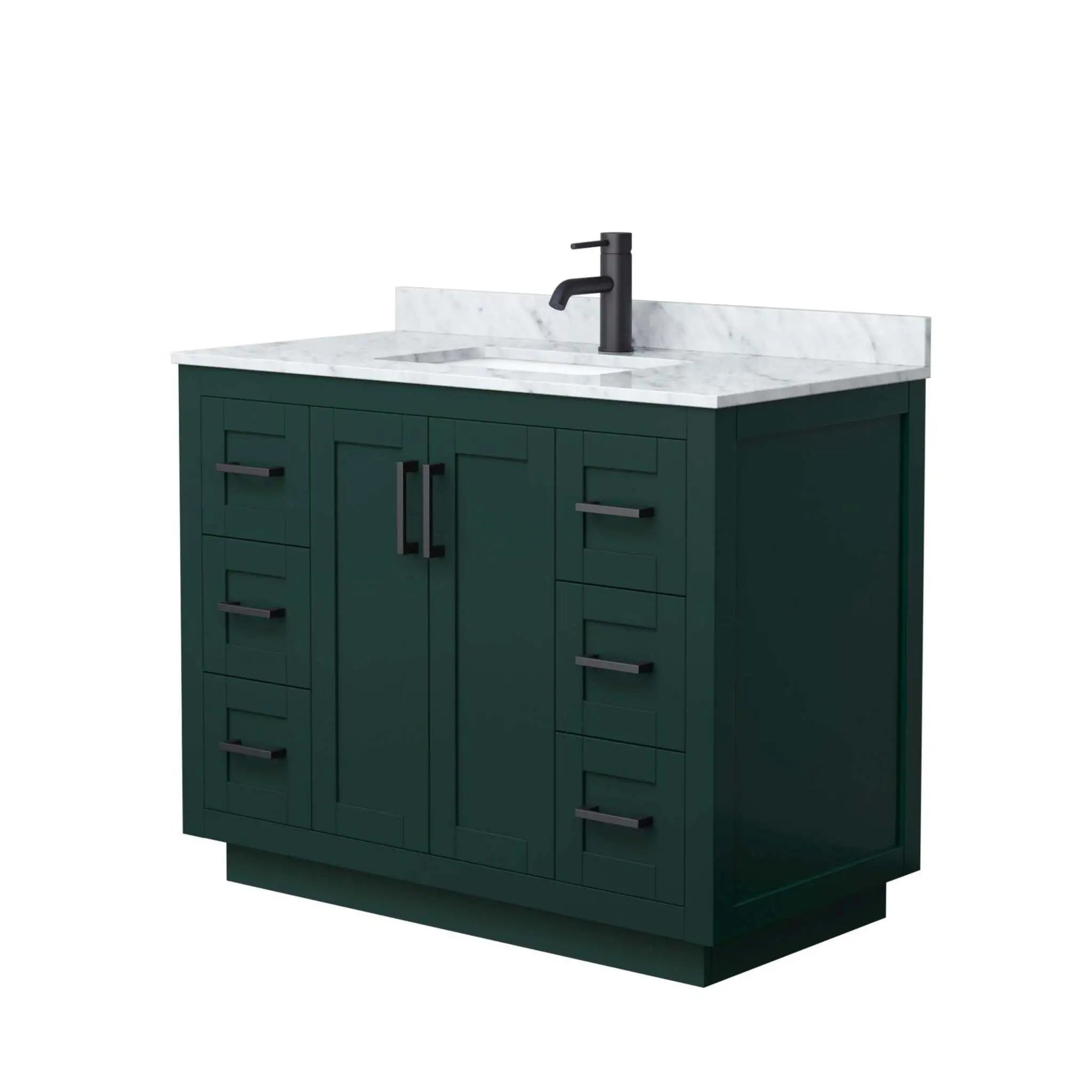 42" Miranda Single Bathroom Vanity in Green with Matte Black Trim by Wyndham