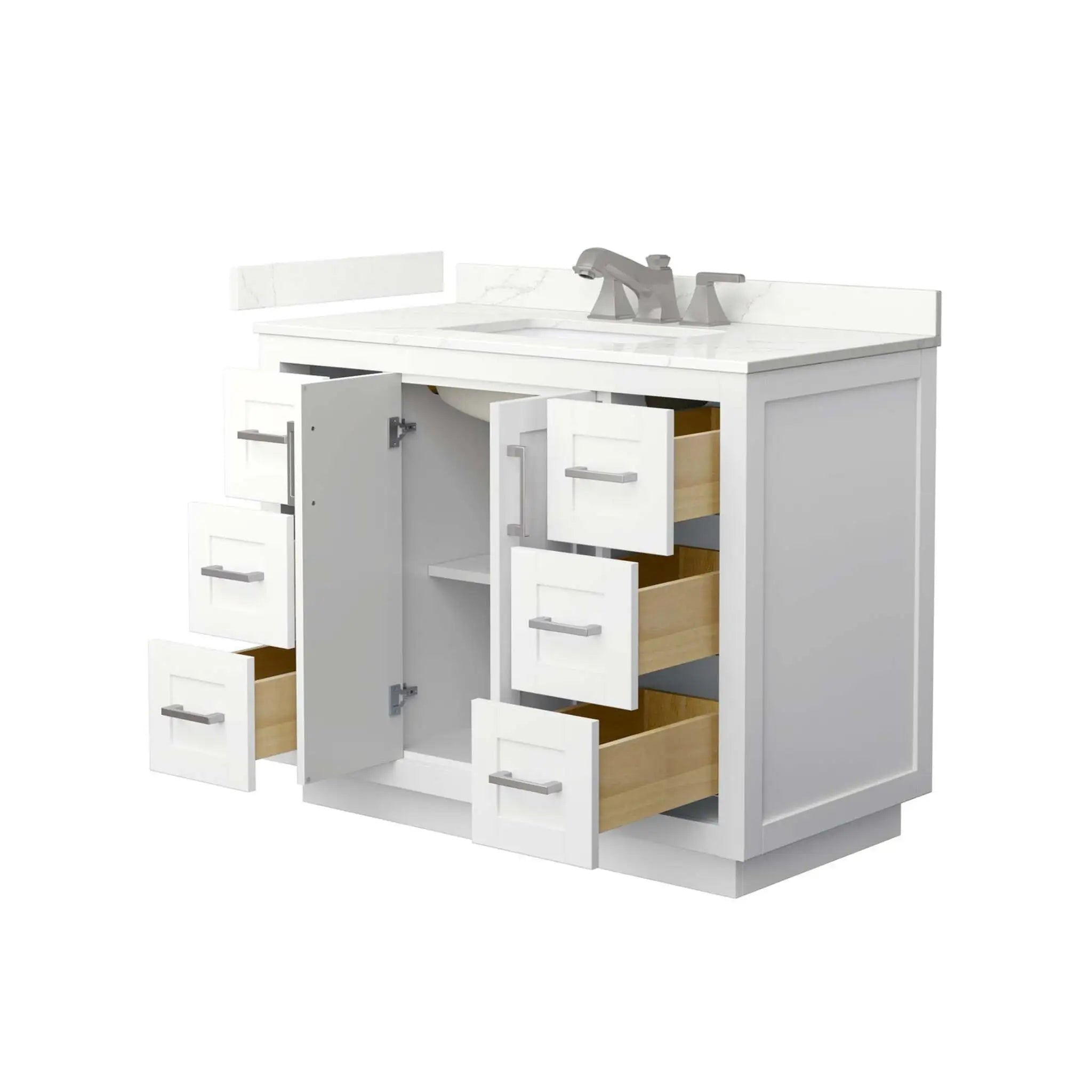 42" Miranda Single Bathroom Vanity in White with Brushed Nickel Trim by Wyndham